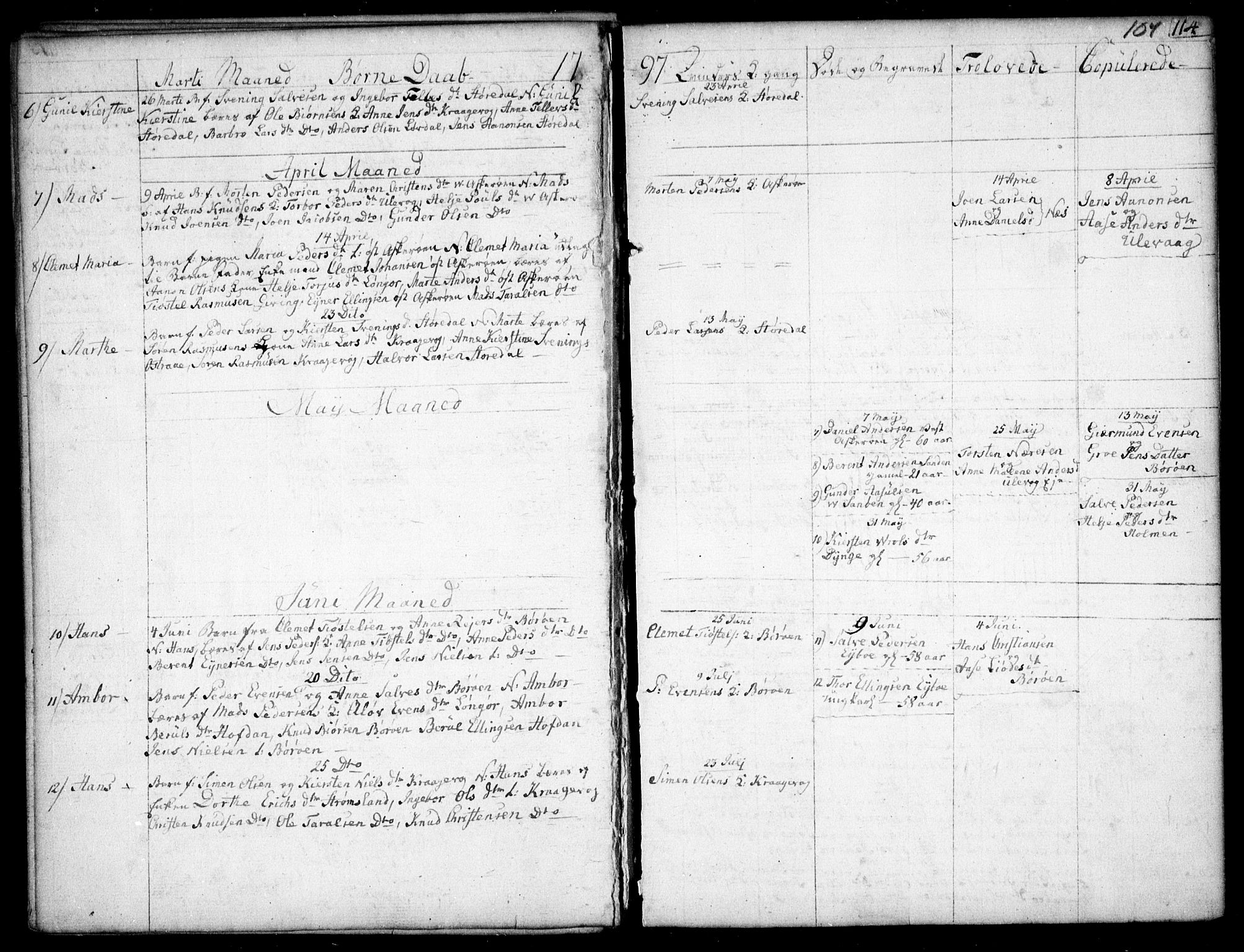 Dypvåg sokneprestkontor, SAK/1111-0007/F/Fb/Fba/L0007: Parish register (copy) no. B 7, 1762-1810, p. 104