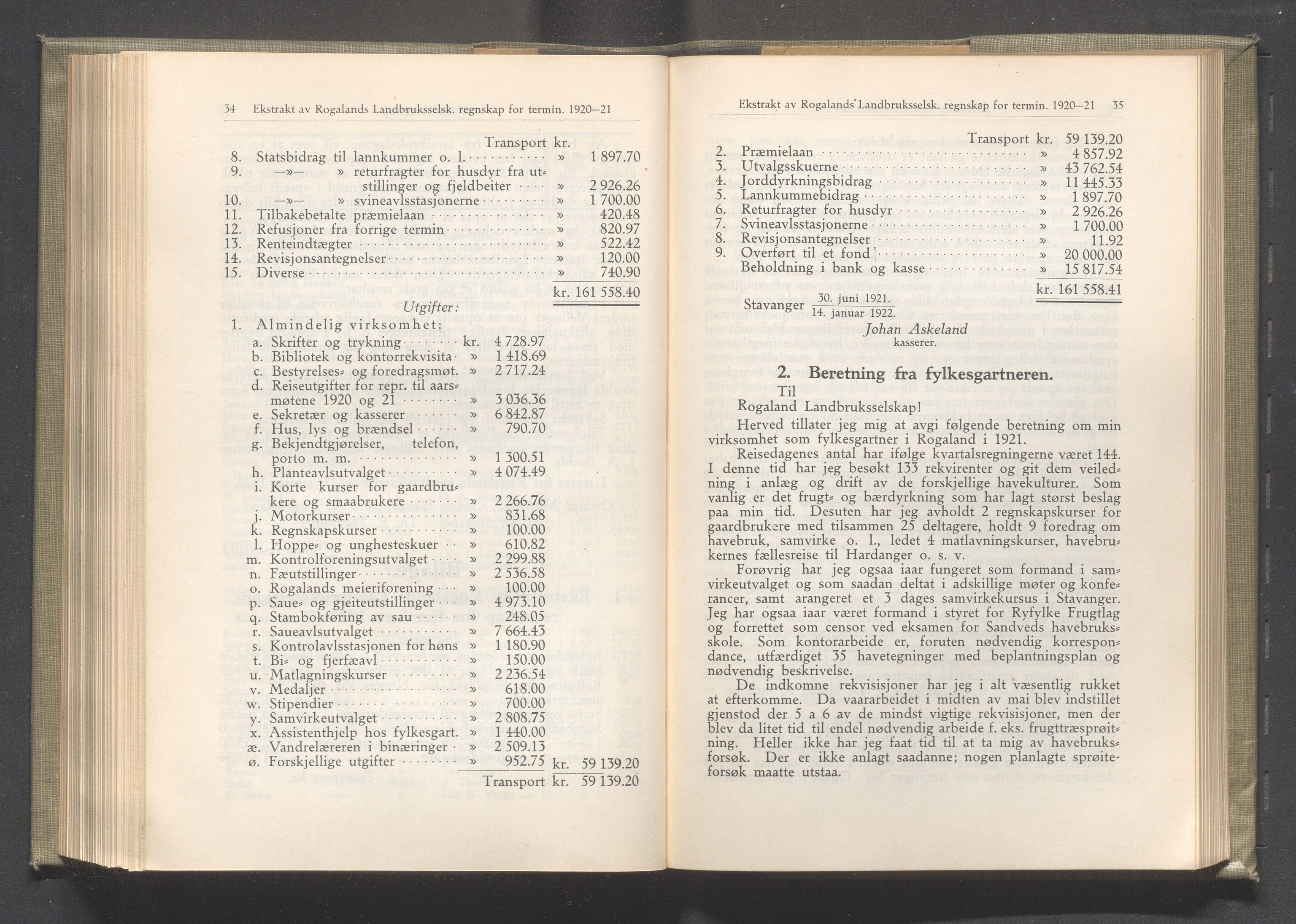 Rogaland fylkeskommune - Fylkesrådmannen , IKAR/A-900/A/Aa/Aaa/L0041: Møtebok , 1922, p. 34-35