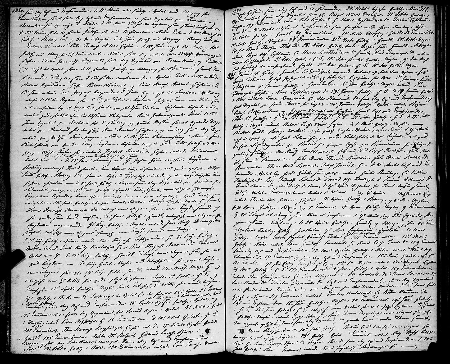 Rollag kirkebøker, SAKO/A-240/F/Fa/L0007: Parish register (official) no. I 7, 1828-1847, p. 312