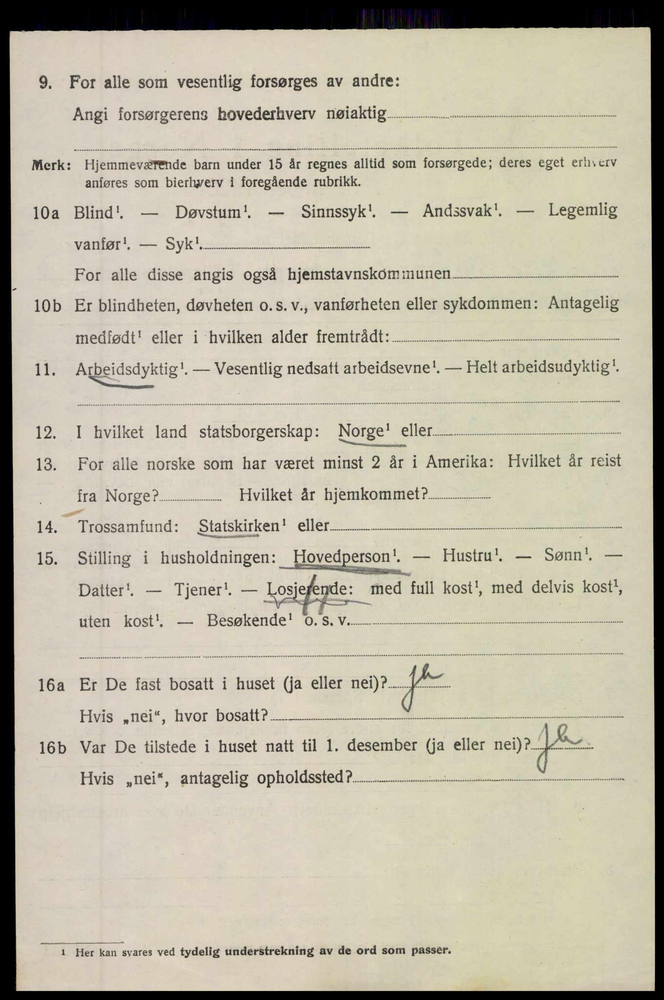 SAK, 1920 census for Øyestad, 1920, p. 10091