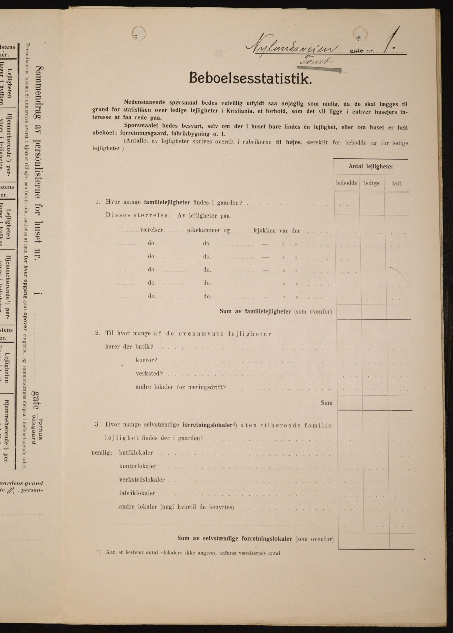 OBA, Municipal Census 1909 for Kristiania, 1909, p. 67057