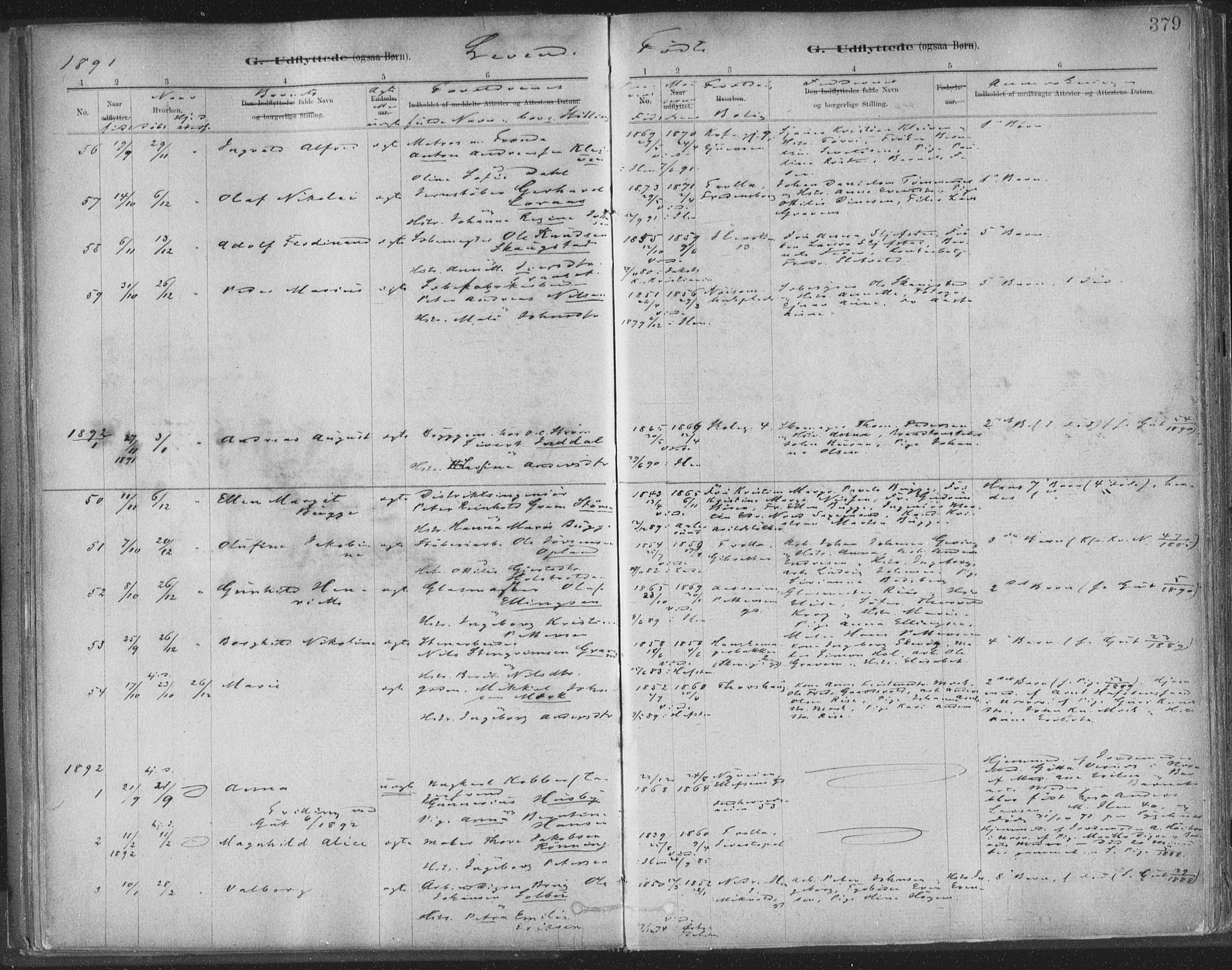 Ministerialprotokoller, klokkerbøker og fødselsregistre - Sør-Trøndelag, SAT/A-1456/603/L0163: Parish register (official) no. 603A02, 1879-1895, p. 379