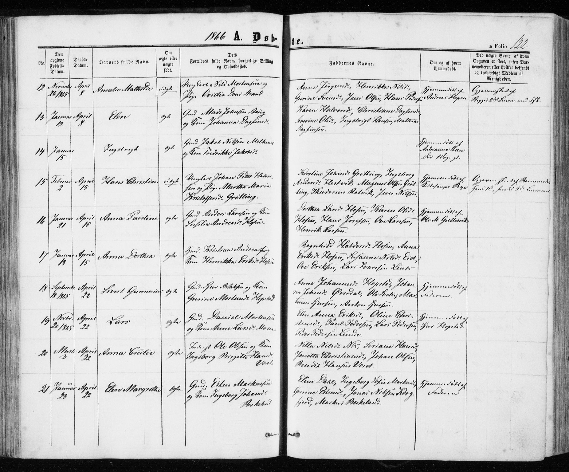 Ministerialprotokoller, klokkerbøker og fødselsregistre - Sør-Trøndelag, SAT/A-1456/657/L0705: Parish register (official) no. 657A06, 1858-1867, p. 122