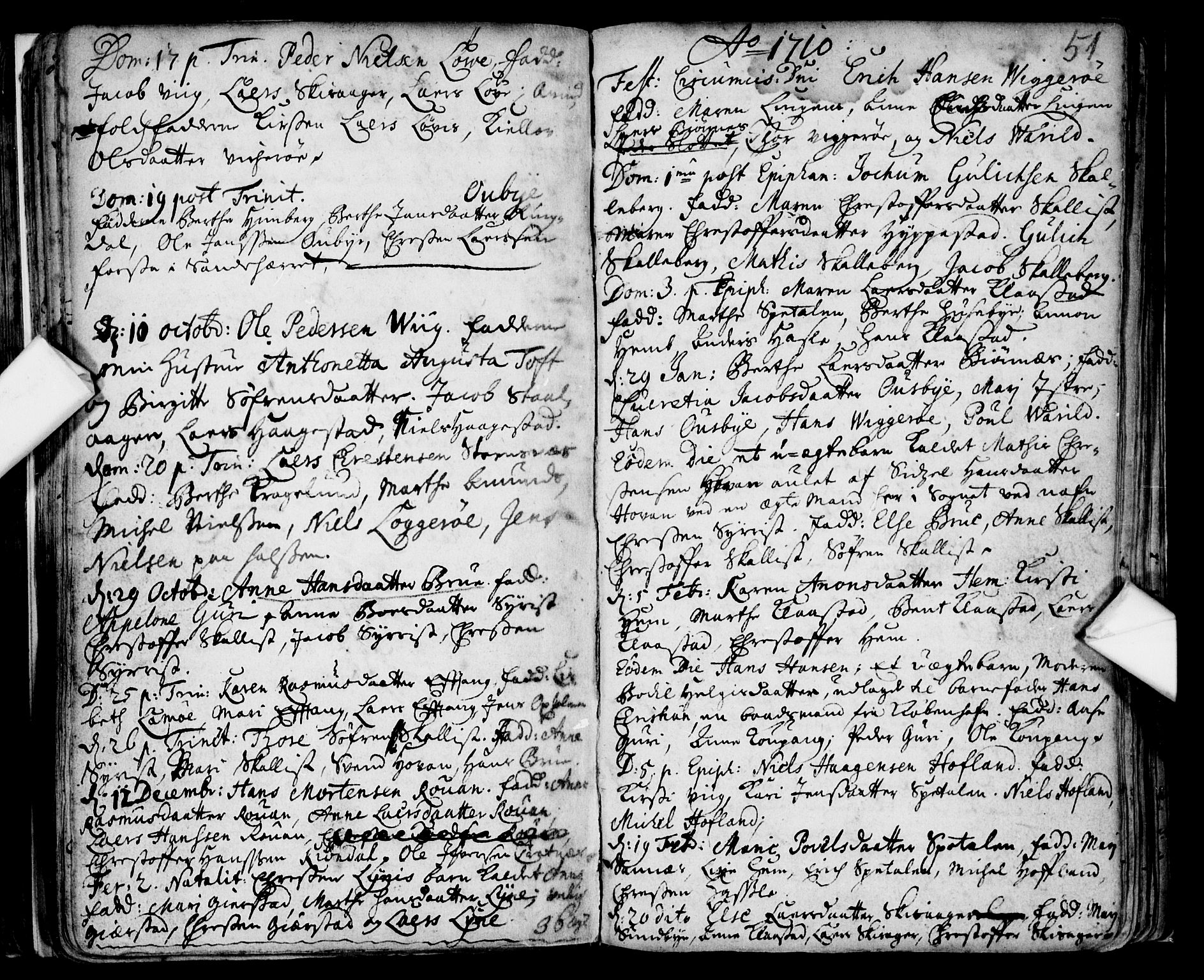Tjølling kirkebøker, SAKO/A-60/F/Fa/L0001: Parish register (official) no. 1, 1670-1716, p. 51