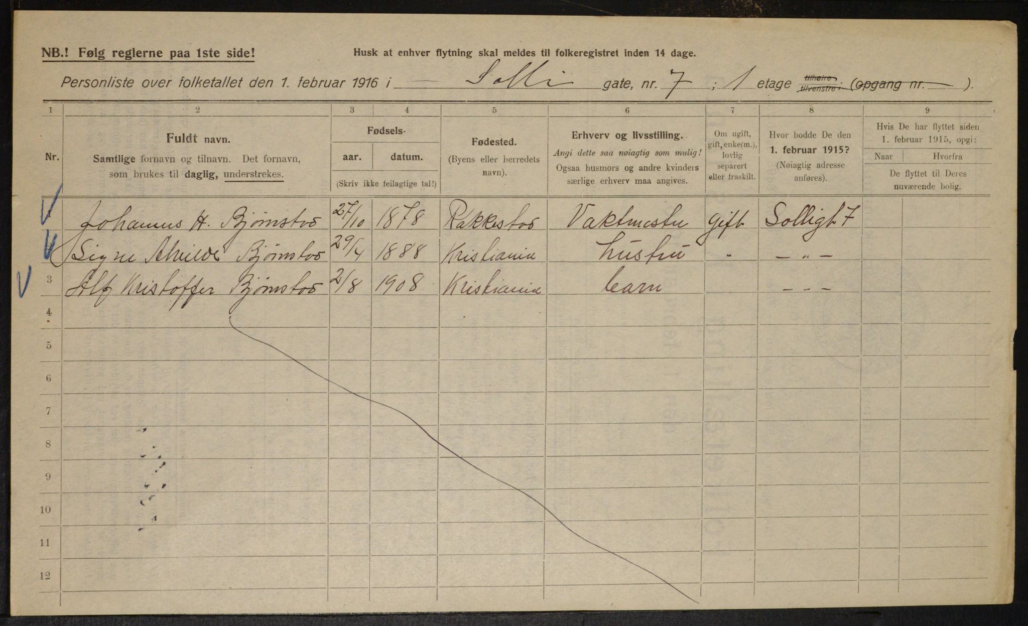 OBA, Municipal Census 1916 for Kristiania, 1916, p. 102200