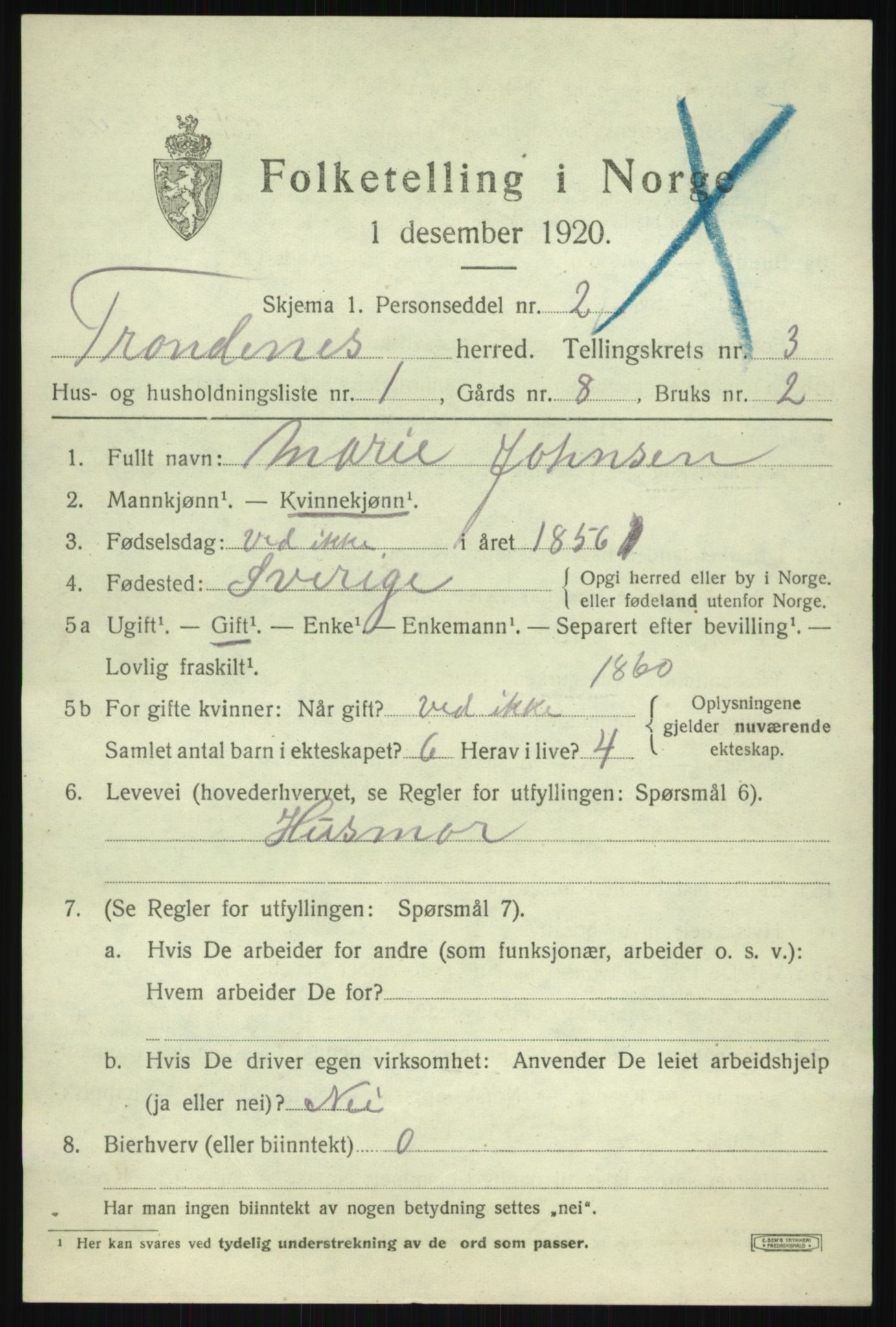 SATØ, 1920 census for Trondenes, 1920, p. 4395