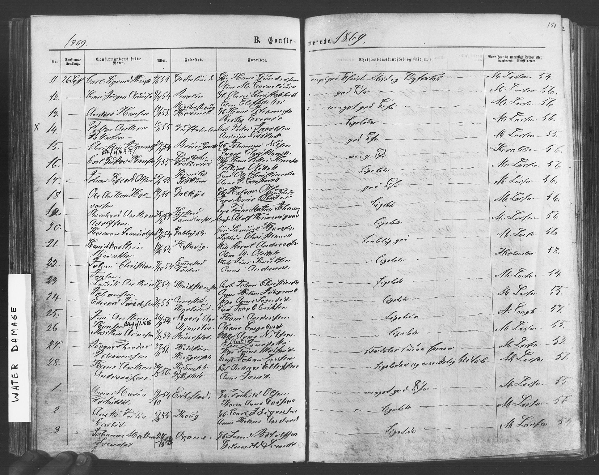 Vestby prestekontor Kirkebøker, AV/SAO-A-10893/F/Fa/L0008: Parish register (official) no. I 8, 1863-1877, p. 151