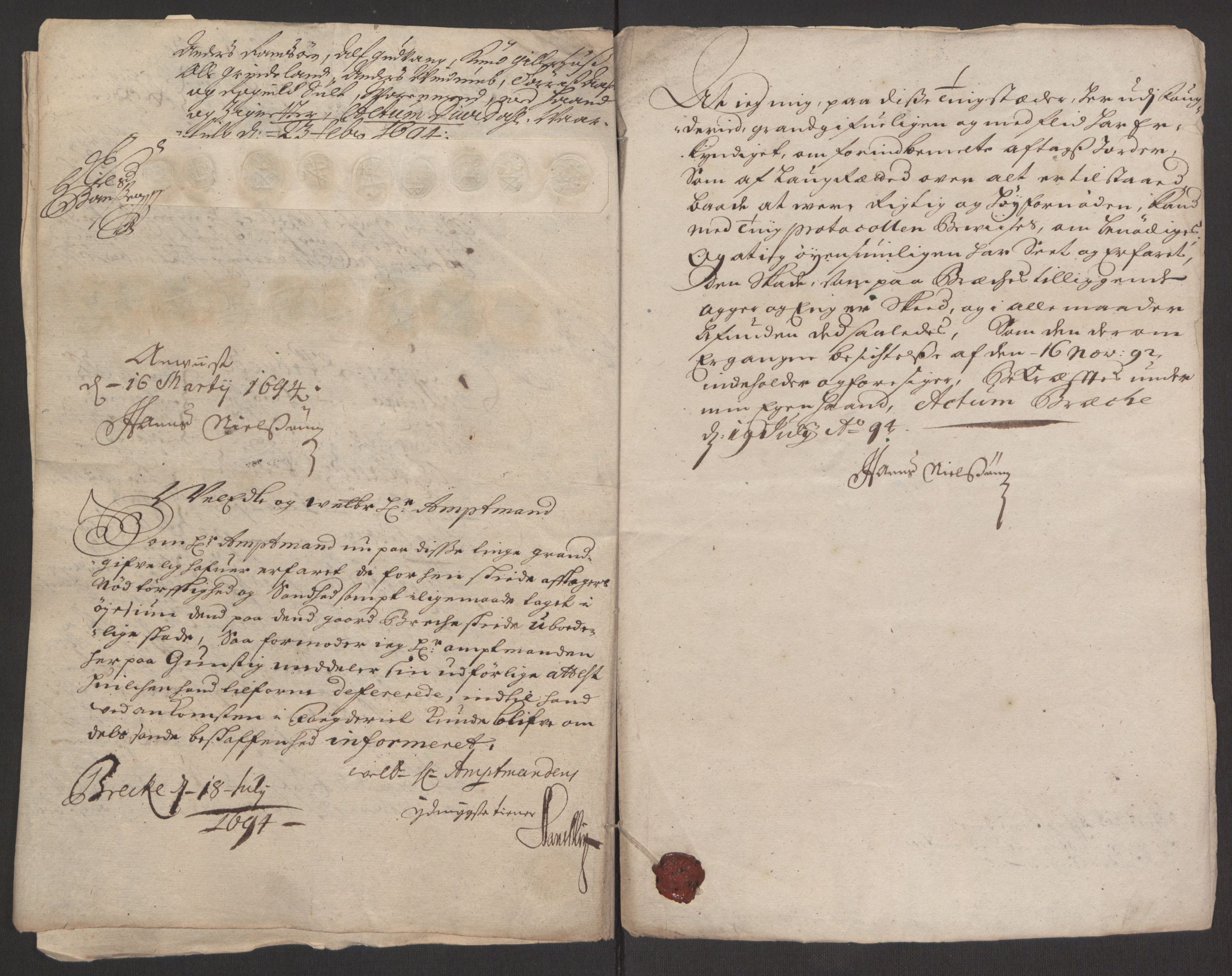 Rentekammeret inntil 1814, Reviderte regnskaper, Fogderegnskap, AV/RA-EA-4092/R52/L3307: Fogderegnskap Sogn, 1693-1694, p. 260