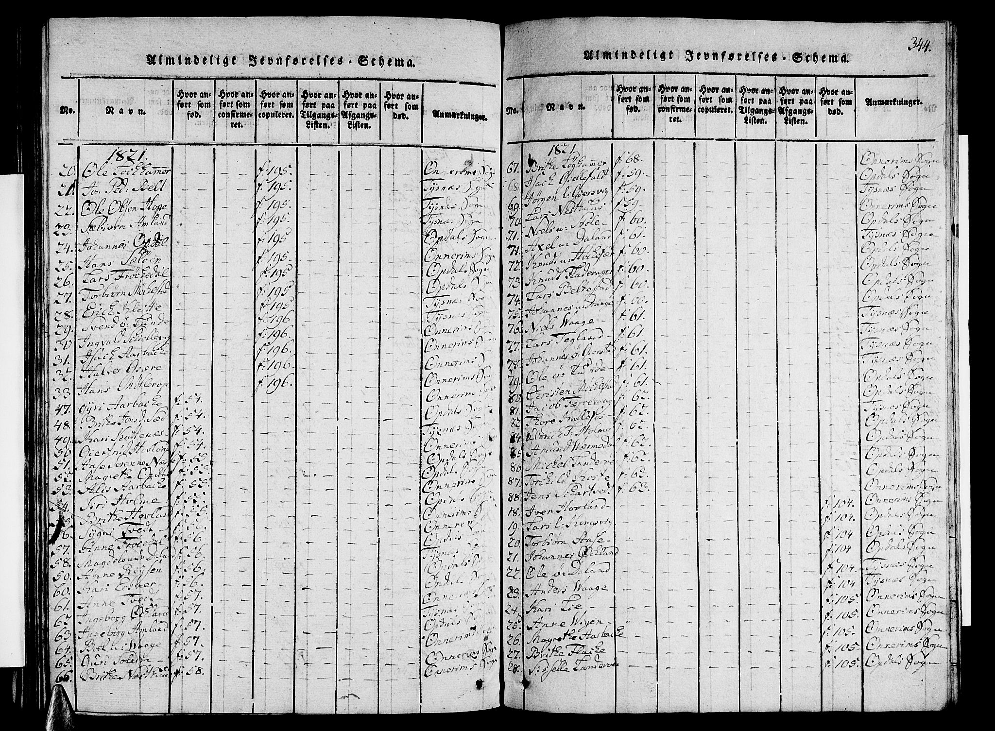 Tysnes sokneprestembete, AV/SAB-A-78601/H/Hab: Parish register (copy) no. A 1, 1816-1828, p. 344