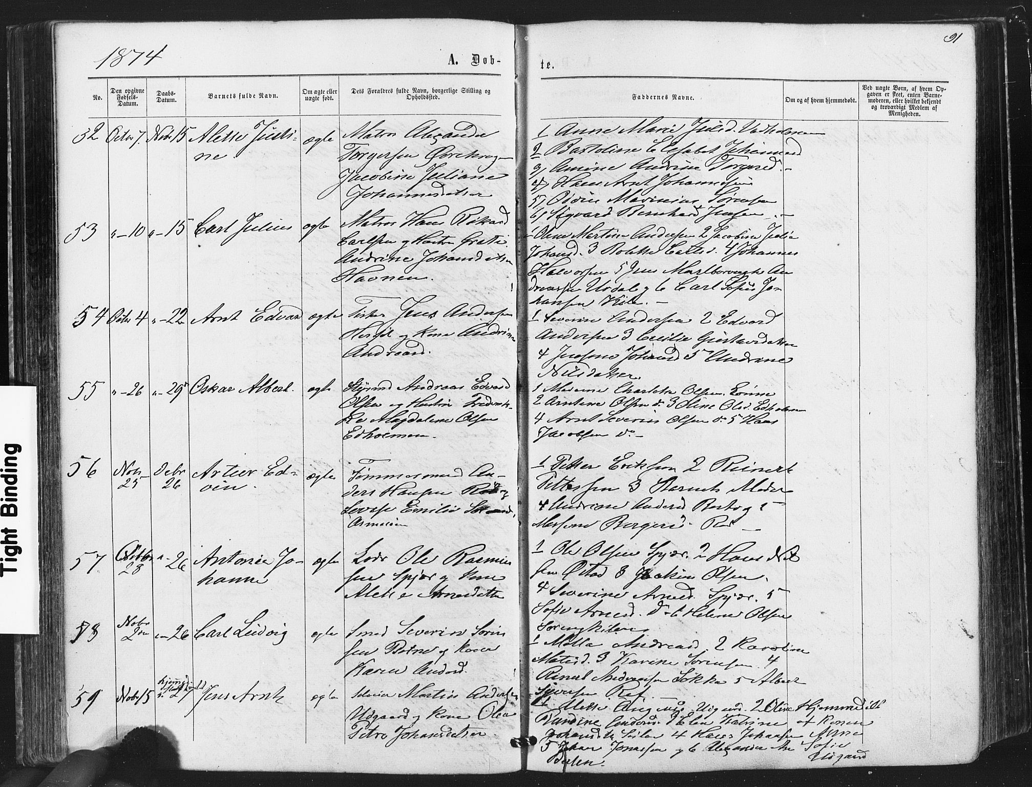 Hvaler prestekontor Kirkebøker, AV/SAO-A-2001/F/Fa/L0007: Parish register (official) no. I 7, 1864-1878, p. 91