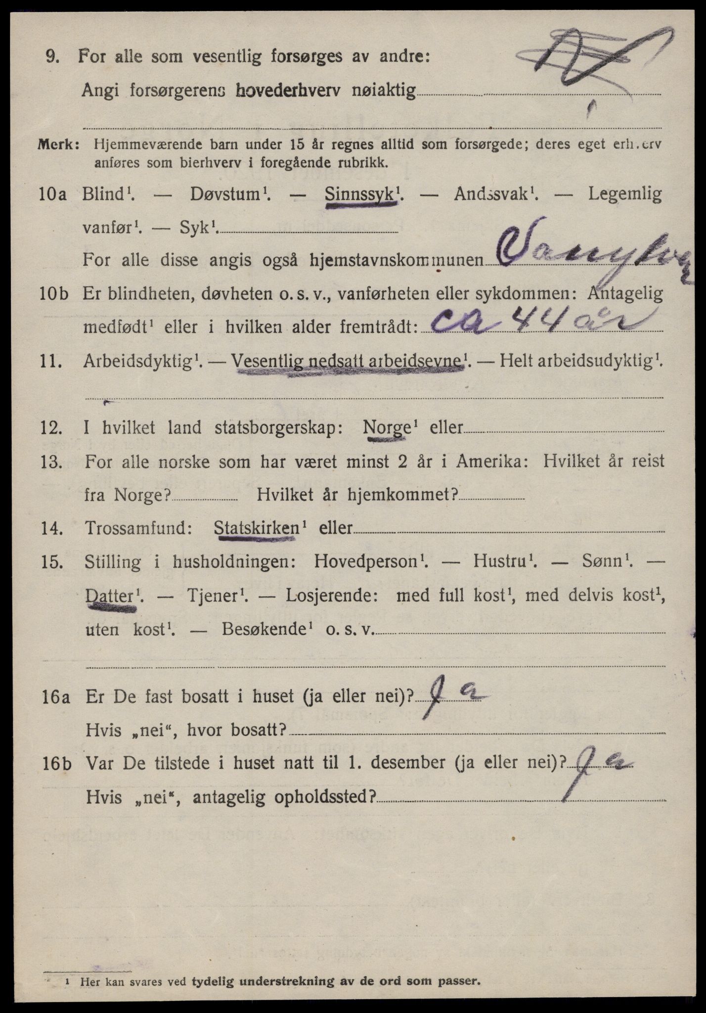 SAT, 1920 census for Vanylven, 1920, p. 2810