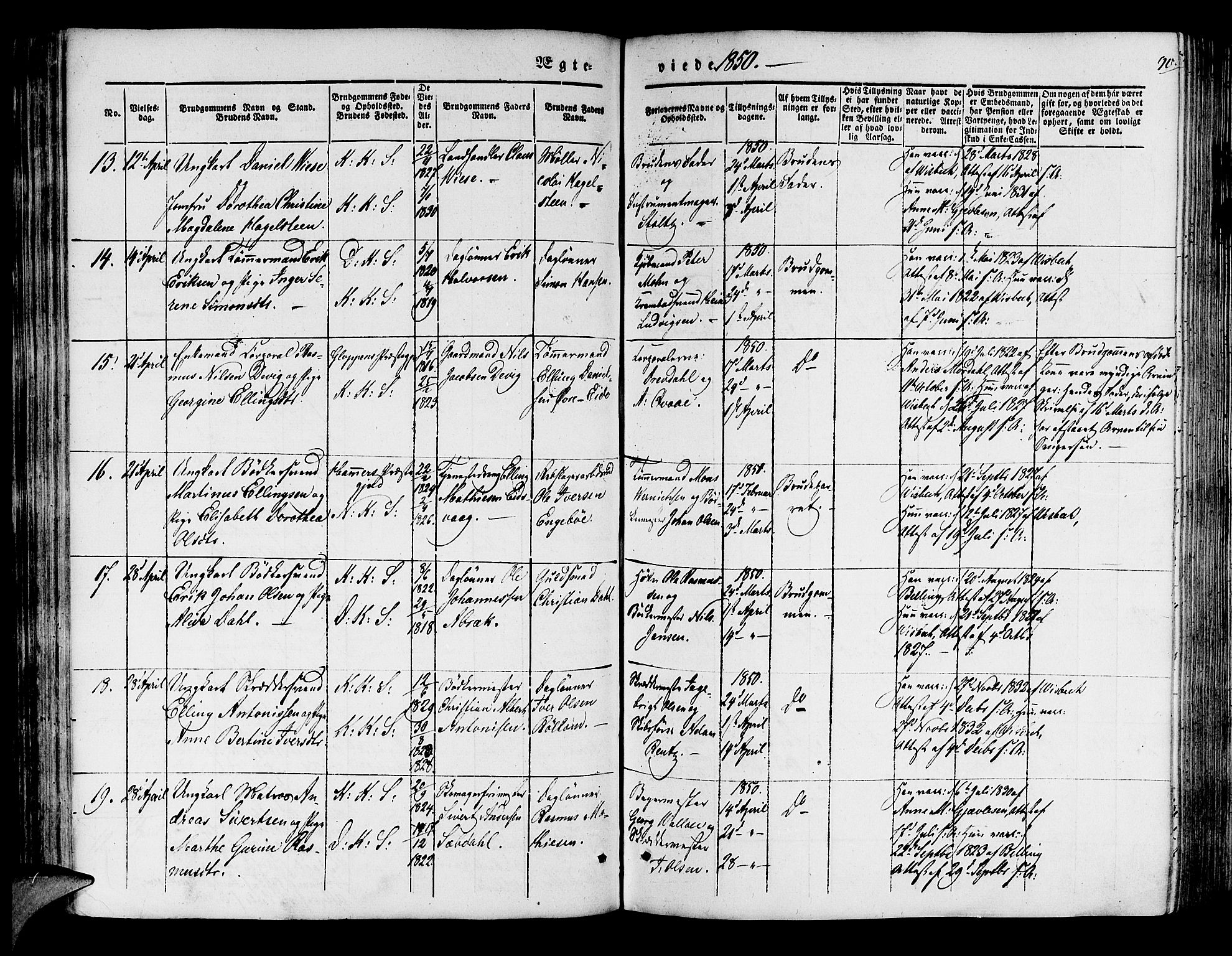 Korskirken sokneprestembete, AV/SAB-A-76101/H/Hab: Parish register (copy) no. D 1, 1840-1867, p. 90