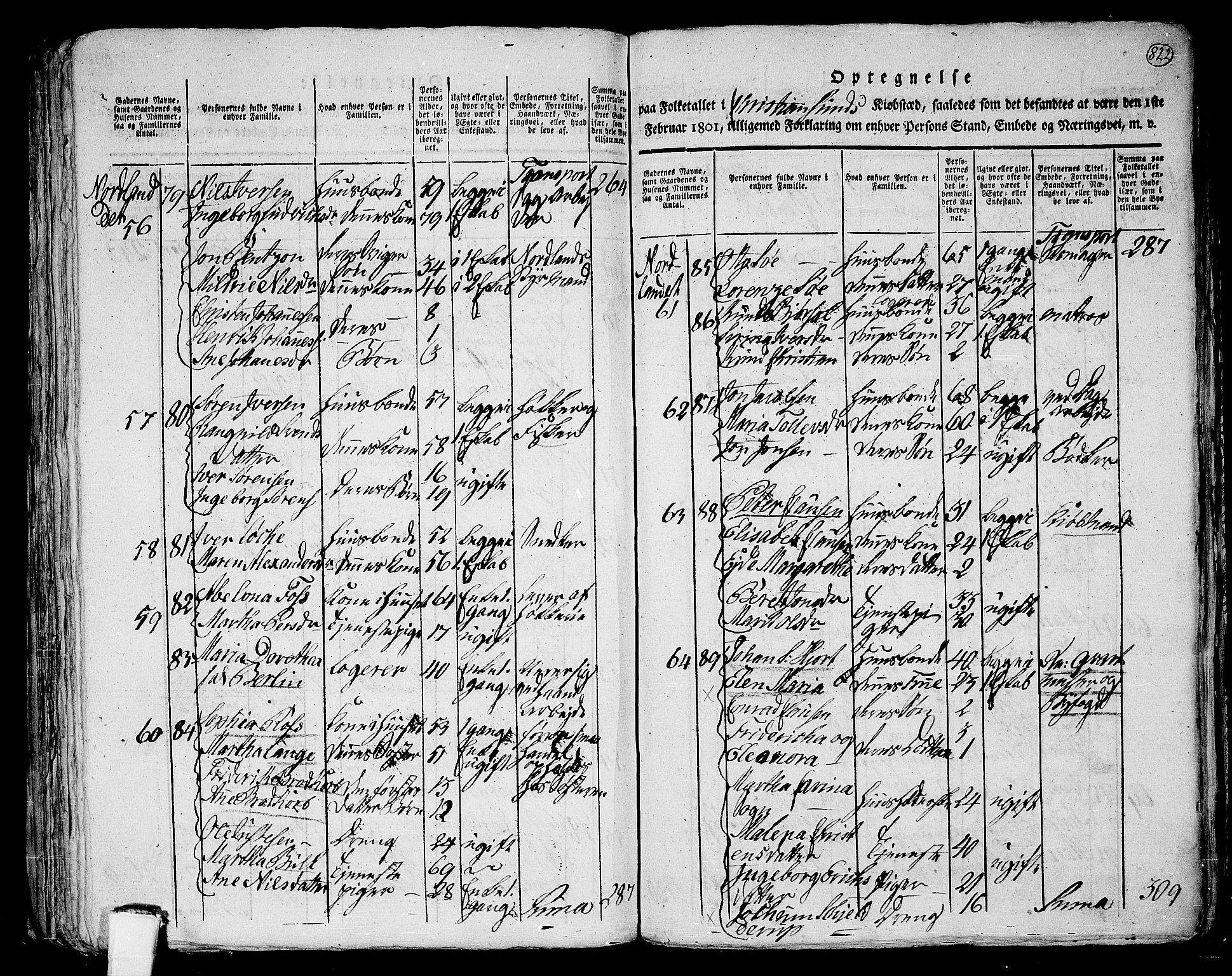 RA, 1801 census for 1553P Kvernes, 1801, p. 821b-822a