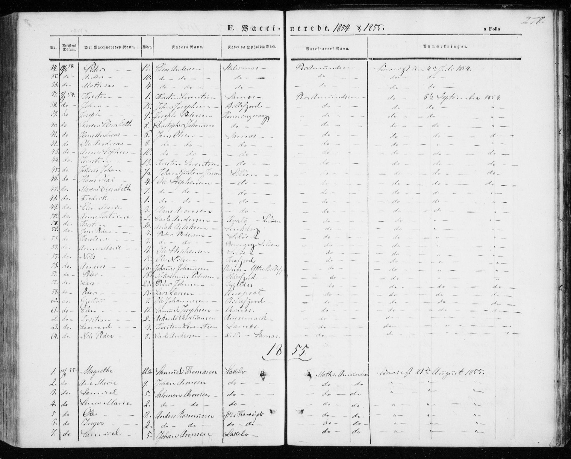 Kistrand/Porsanger sokneprestembete, SATØ/S-1351/H/Ha/L0004.kirke: Parish register (official) no. 4, 1843-1860, p. 278