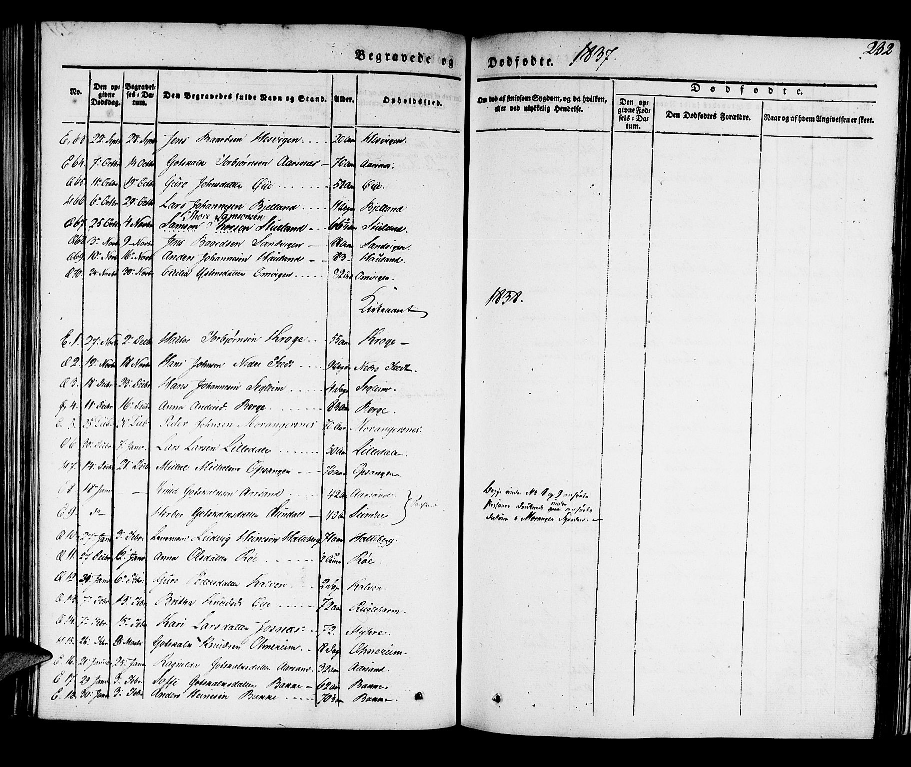 Kvinnherad sokneprestembete, SAB/A-76401/H/Haa: Parish register (official) no. A 6, 1835-1843, p. 232
