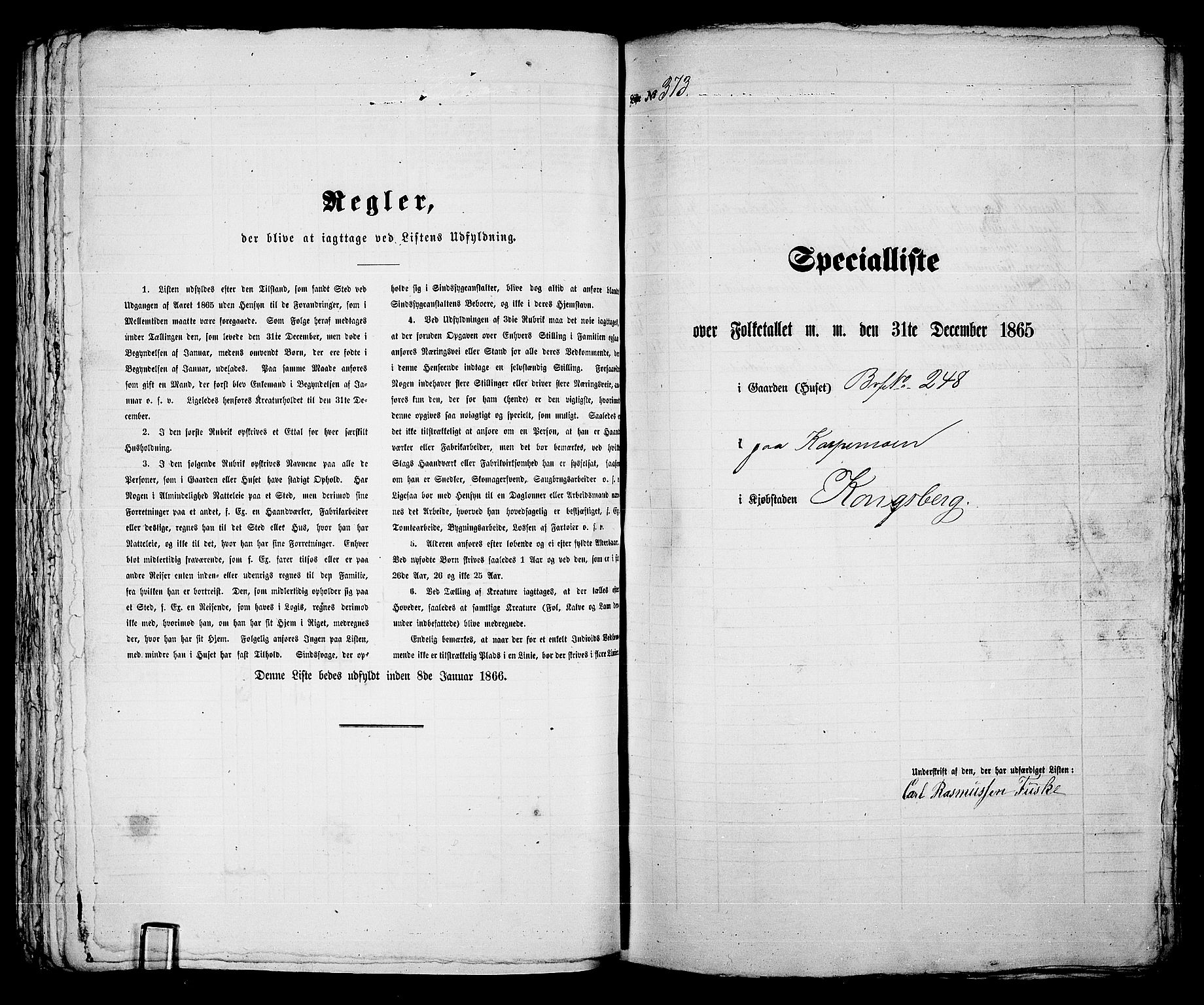 RA, 1865 census for Kongsberg/Kongsberg, 1865, p. 763