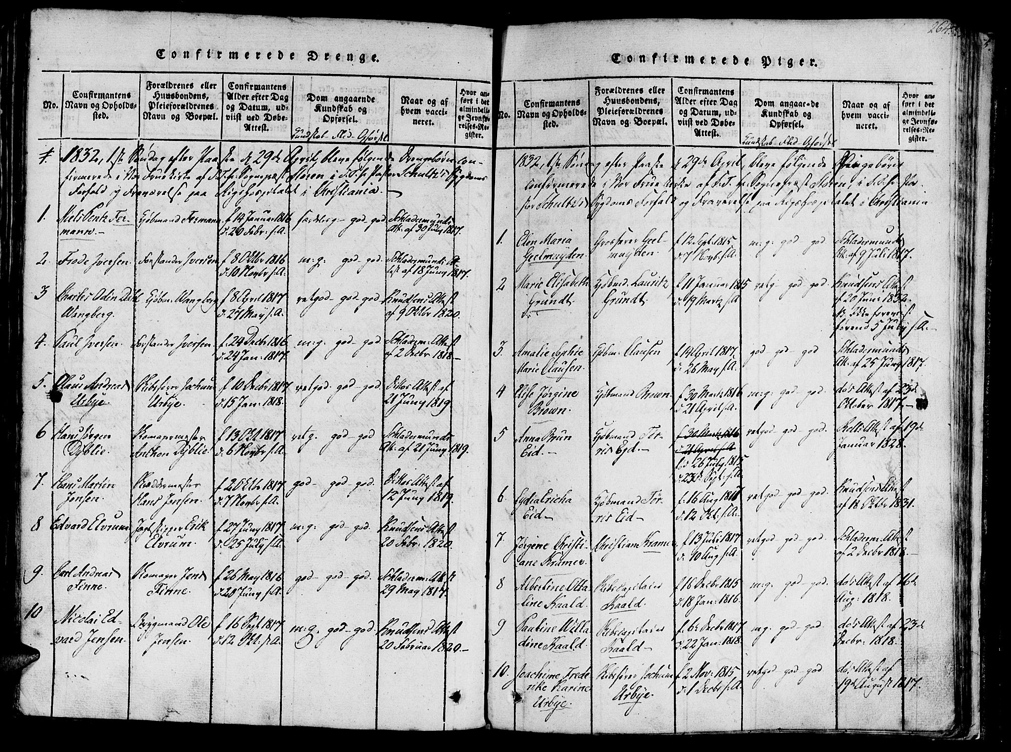 Ministerialprotokoller, klokkerbøker og fødselsregistre - Sør-Trøndelag, AV/SAT-A-1456/602/L0135: Parish register (copy) no. 602C03, 1815-1832, p. 264
