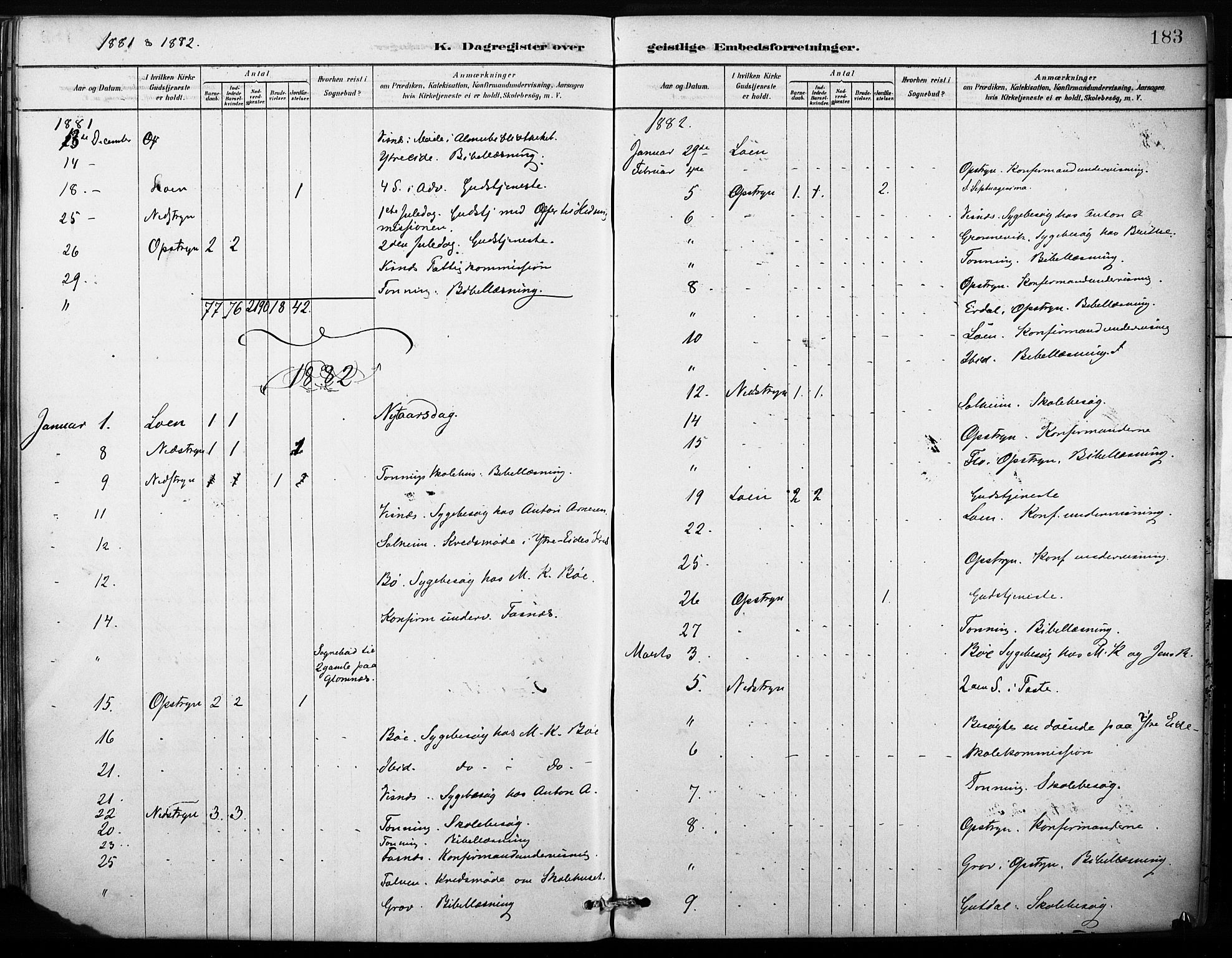 Stryn Sokneprestembete, AV/SAB-A-82501: Parish register (official) no. B 1, 1878-1907, p. 183