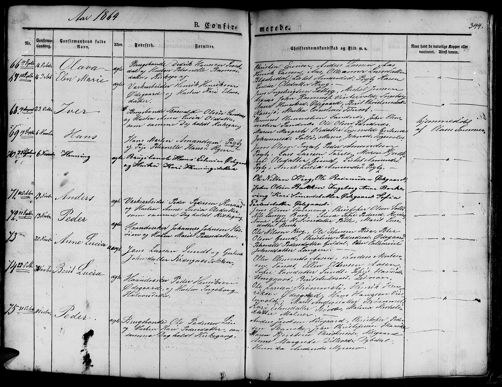 Ministerialprotokoller, klokkerbøker og fødselsregistre - Sør-Trøndelag, SAT/A-1456/681/L0938: Parish register (copy) no. 681C02, 1829-1879, p. 344