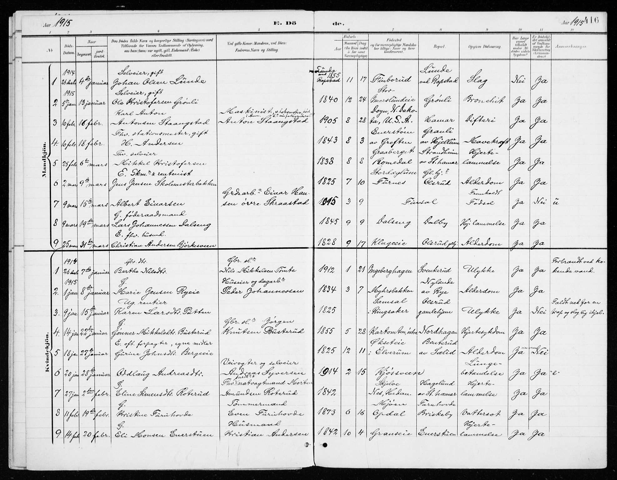 Vang prestekontor, Hedmark, AV/SAH-PREST-008/H/Ha/Haa/L0021: Parish register (official) no. 21, 1902-1917, p. 416