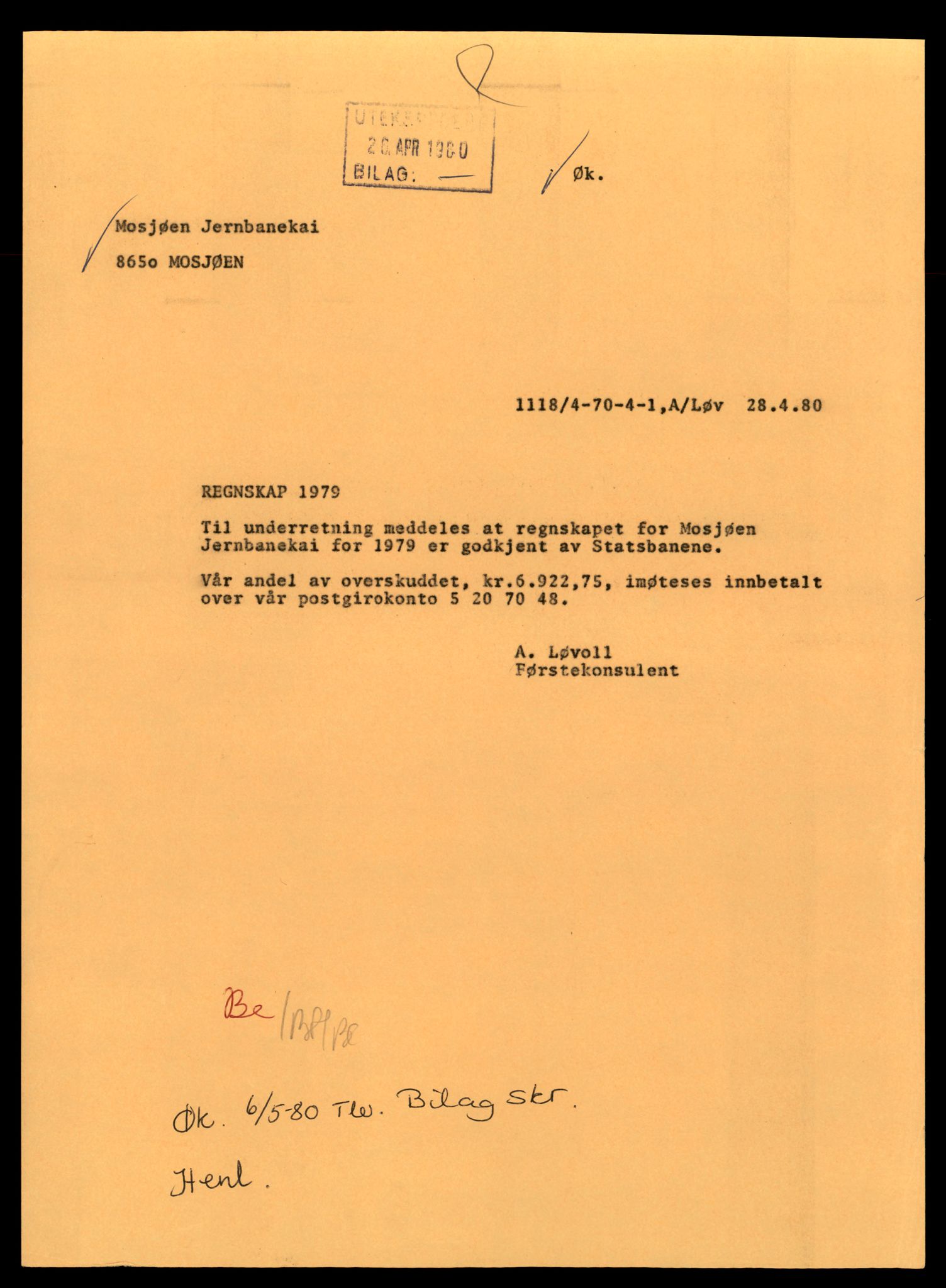 Norges statsbaner (NSB) - Trondheim distrikt, SAT/A-6436/0002/Dd/L0817: --, 1953-1980, p. 1147