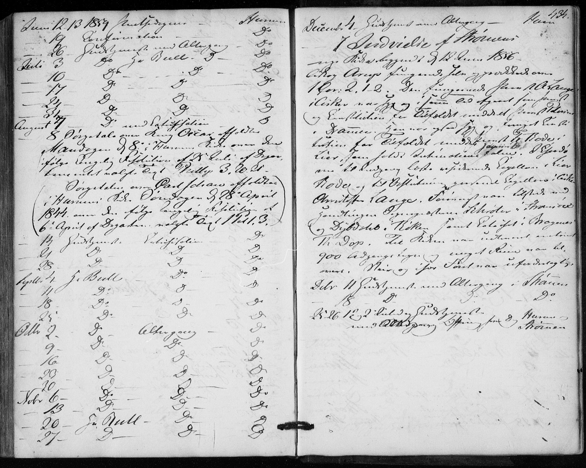 Hurum kirkebøker, AV/SAKO-A-229/F/Fa/L0011: Parish register (official) no. 11, 1847-1860, p. 434