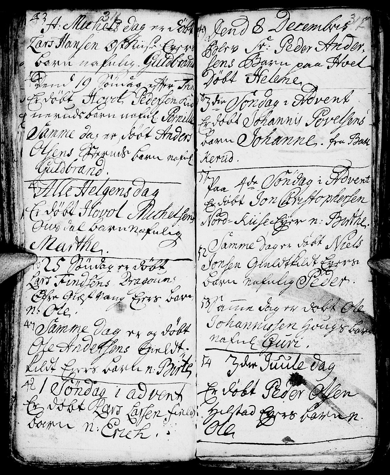 Nes prestekontor, Hedmark, AV/SAH-PREST-020/L/La/L0001: Parish register (copy) no. 1, 1663-1784, p. 316-317