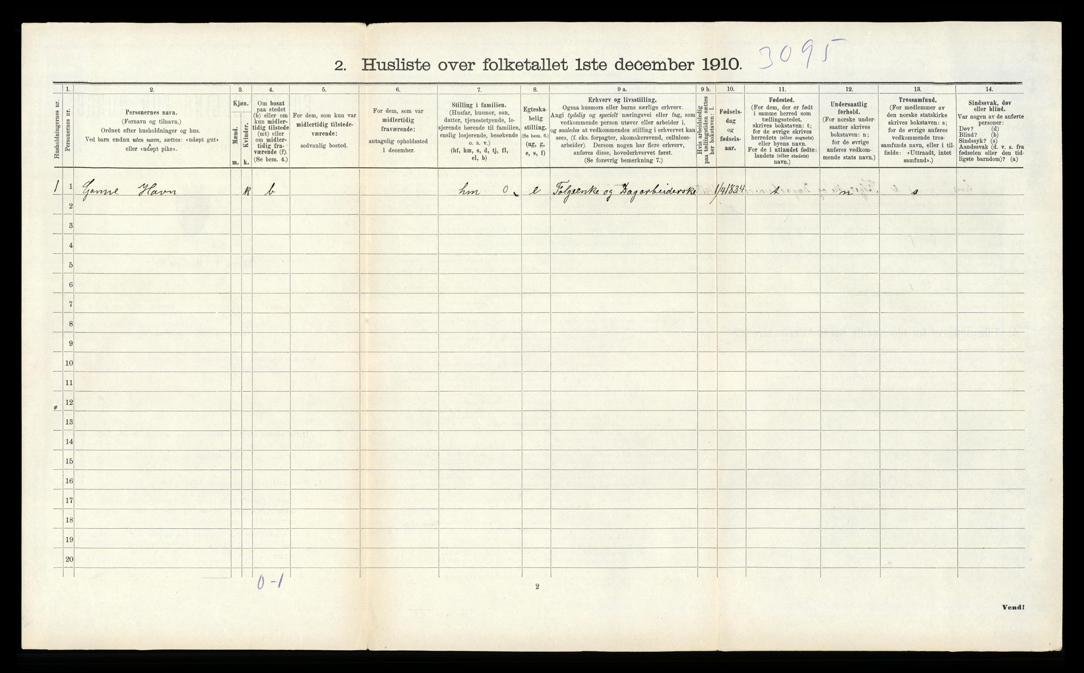 RA, 1910 census for Sauda, 1910, p. 589