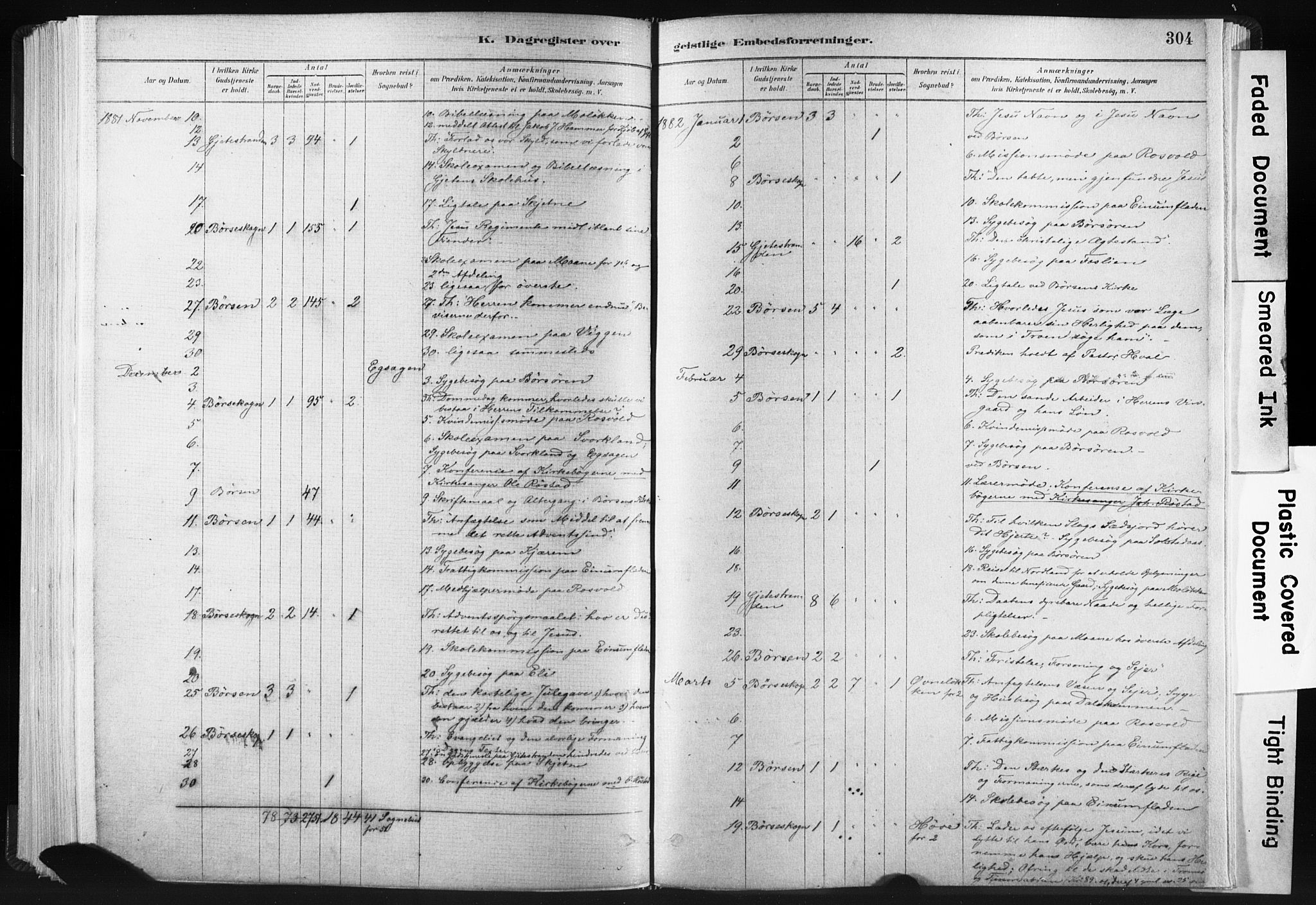 Ministerialprotokoller, klokkerbøker og fødselsregistre - Sør-Trøndelag, SAT/A-1456/665/L0773: Parish register (official) no. 665A08, 1879-1905, p. 304