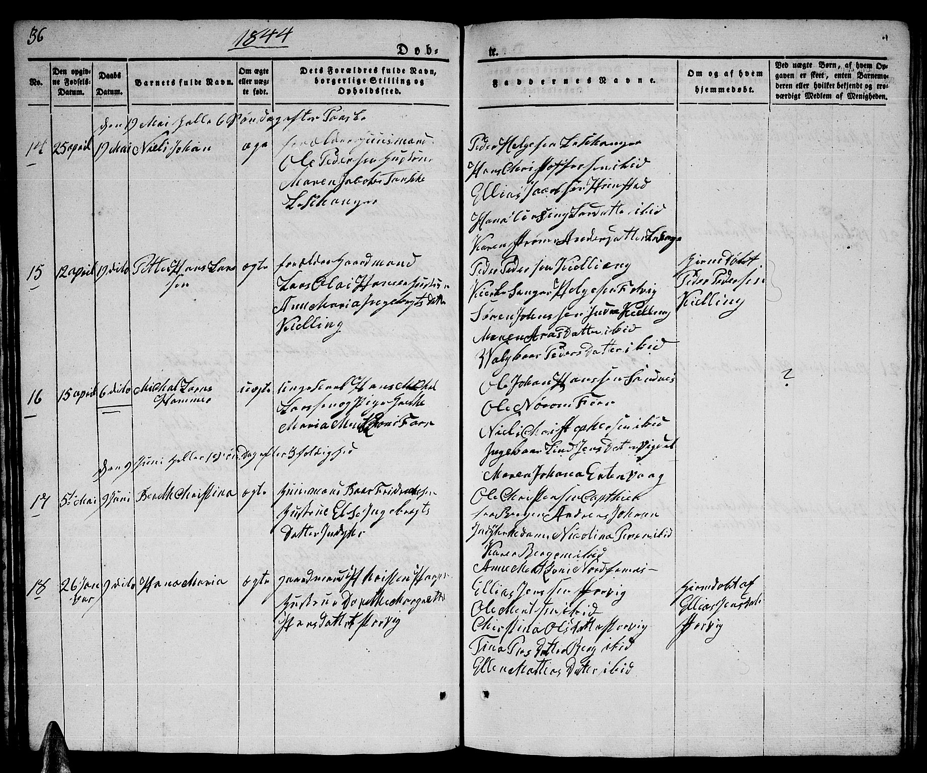 Ministerialprotokoller, klokkerbøker og fødselsregistre - Nordland, AV/SAT-A-1459/805/L0106: Parish register (copy) no. 805C02, 1841-1861, p. 36