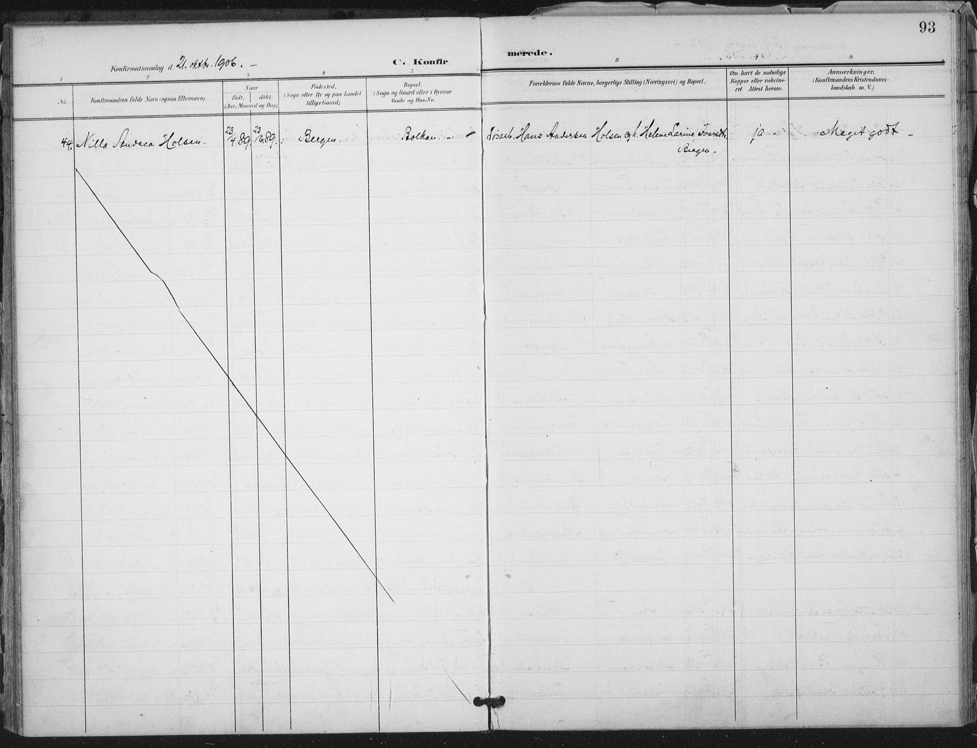 Ministerialprotokoller, klokkerbøker og fødselsregistre - Nord-Trøndelag, AV/SAT-A-1458/712/L0101: Parish register (official) no. 712A02, 1901-1916, p. 93