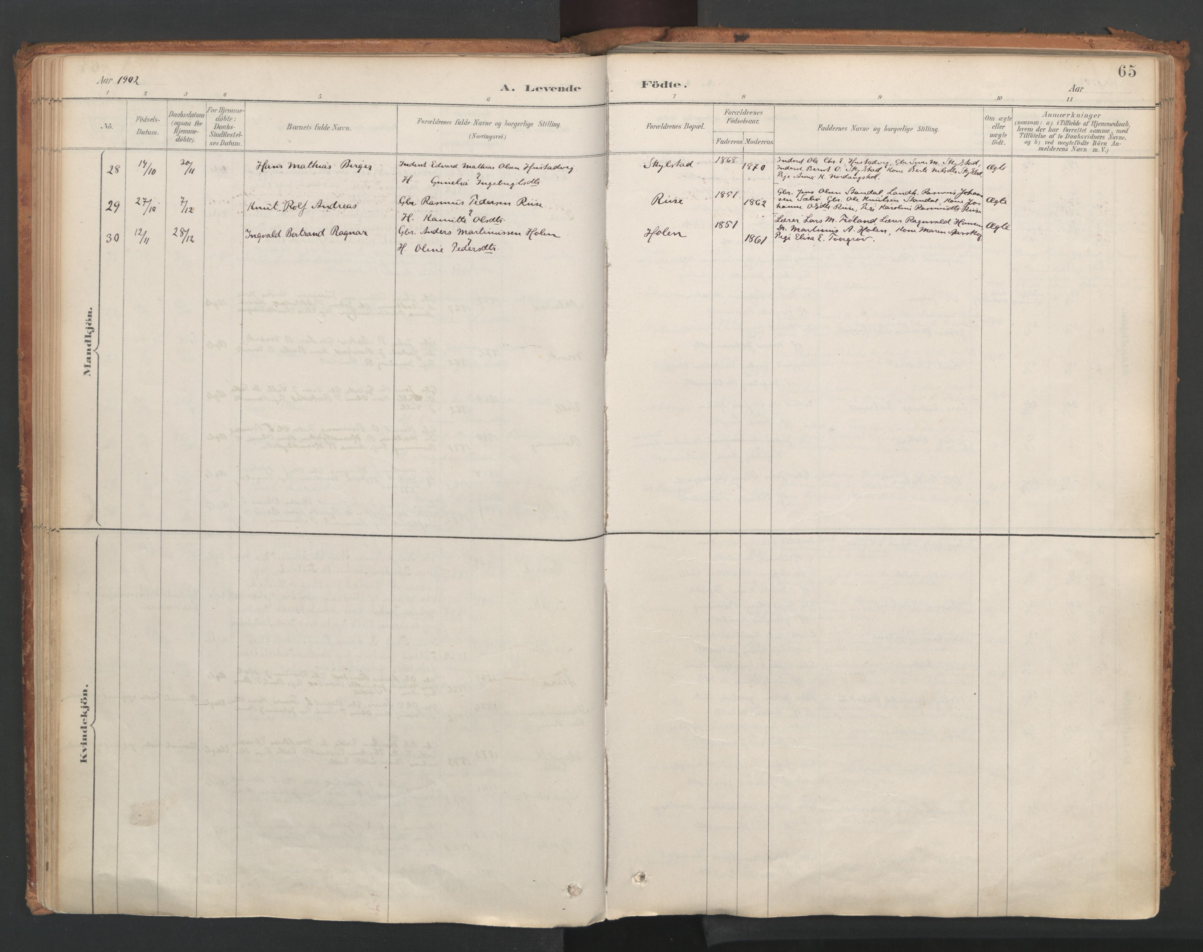 Ministerialprotokoller, klokkerbøker og fødselsregistre - Møre og Romsdal, AV/SAT-A-1454/515/L0211: Parish register (official) no. 515A07, 1886-1910, p. 65