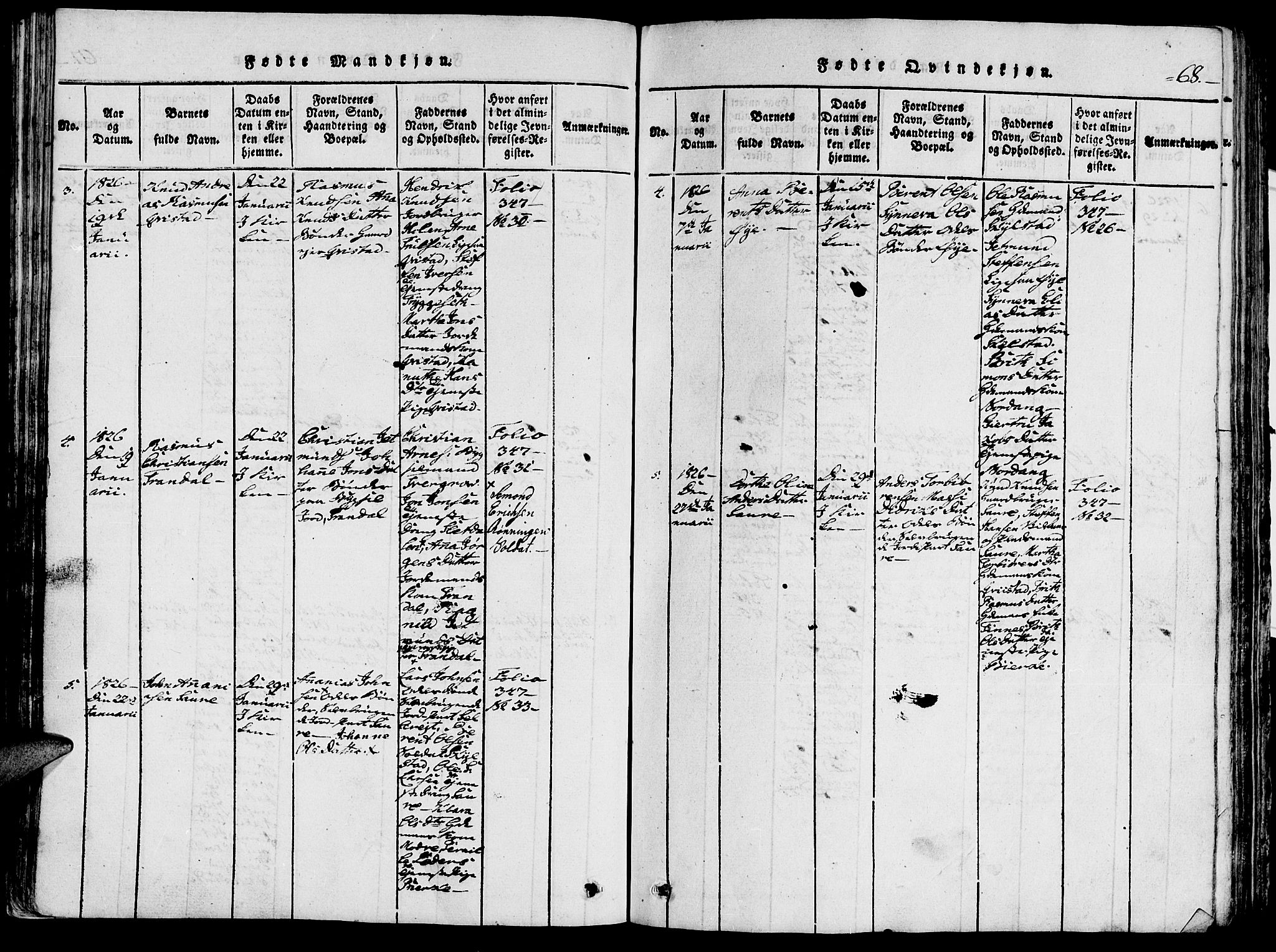 Ministerialprotokoller, klokkerbøker og fødselsregistre - Møre og Romsdal, AV/SAT-A-1454/515/L0207: Parish register (official) no. 515A03, 1819-1829, p. 68