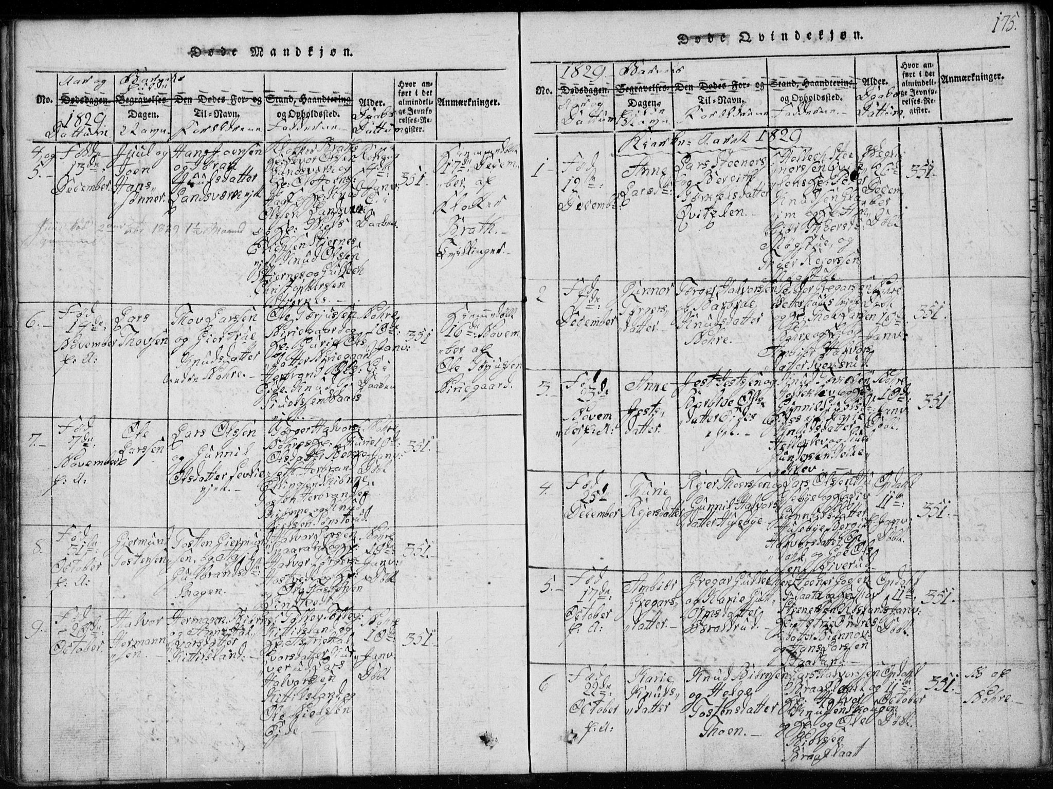 Rollag kirkebøker, SAKO/A-240/G/Ga/L0001: Parish register (copy) no. I 1, 1814-1831, p. 175