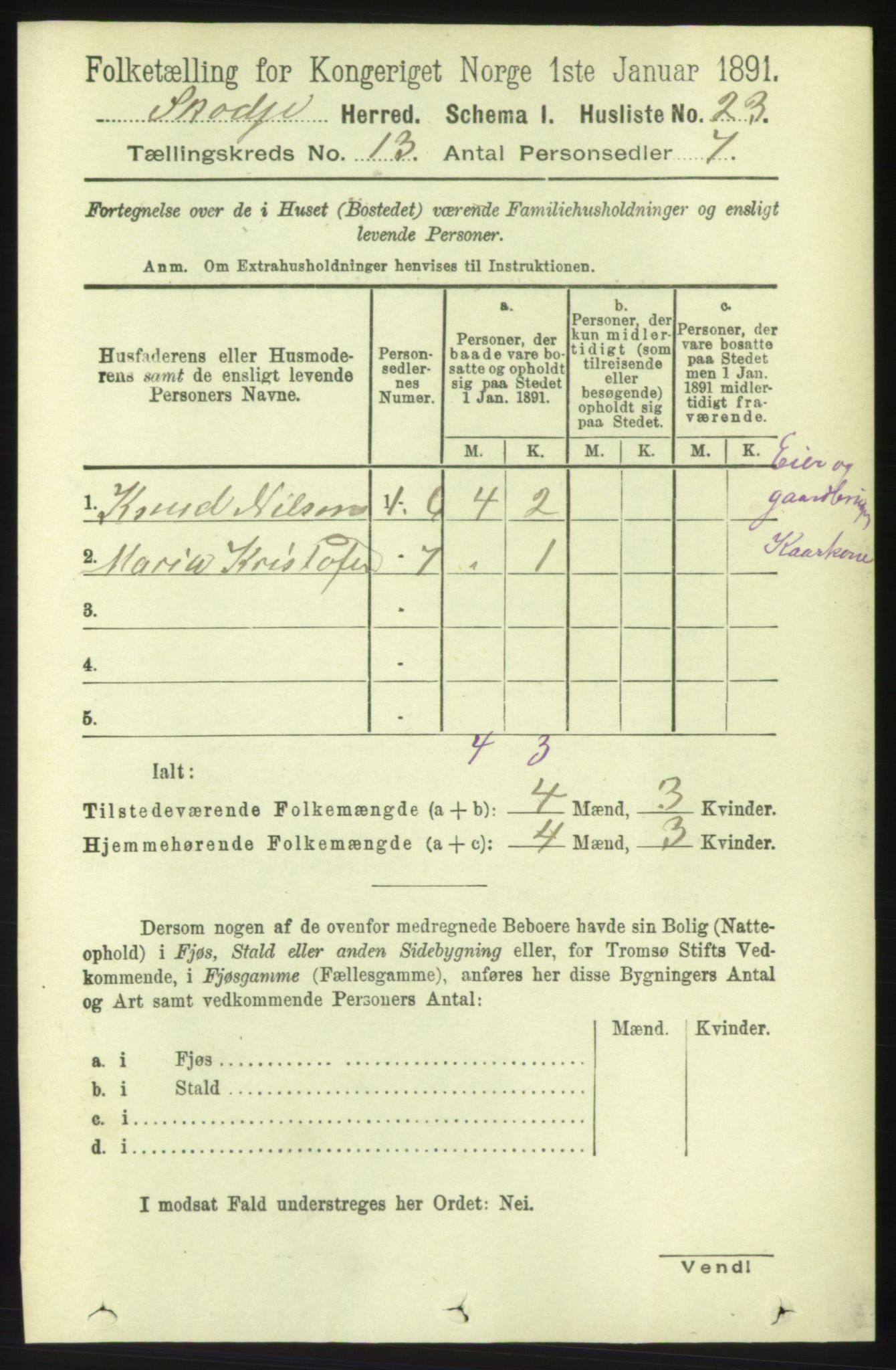 RA, 1891 census for 1529 Skodje, 1891, p. 2817