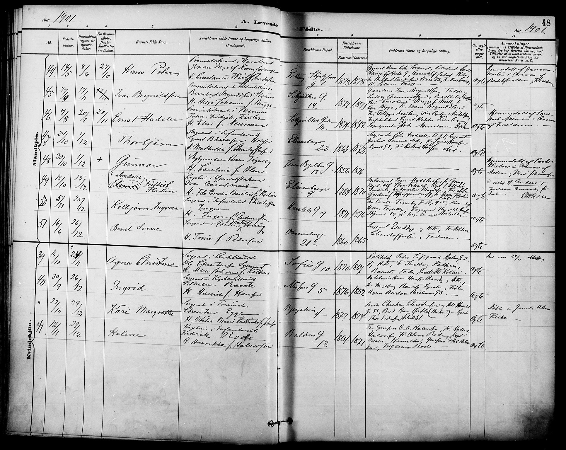 Garnisonsmenigheten Kirkebøker, AV/SAO-A-10846/F/Fa/L0013: Parish register (official) no. 13, 1894-1904, p. 48