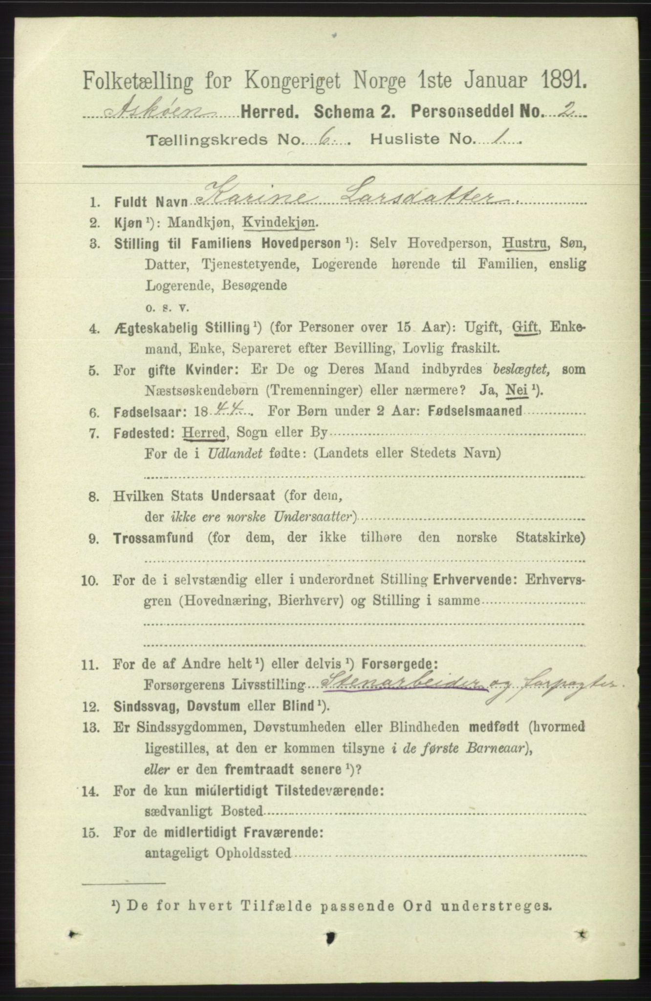 RA, 1891 census for 1247 Askøy, 1891, p. 3991