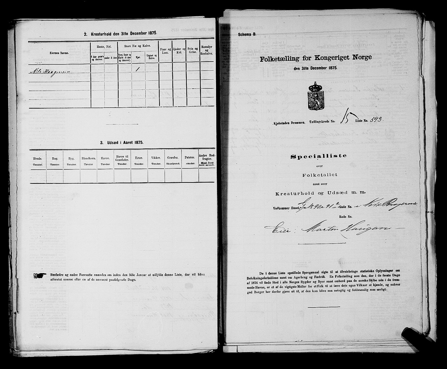 SAKO, 1875 census for 0602 Drammen, 1875, p. 1721