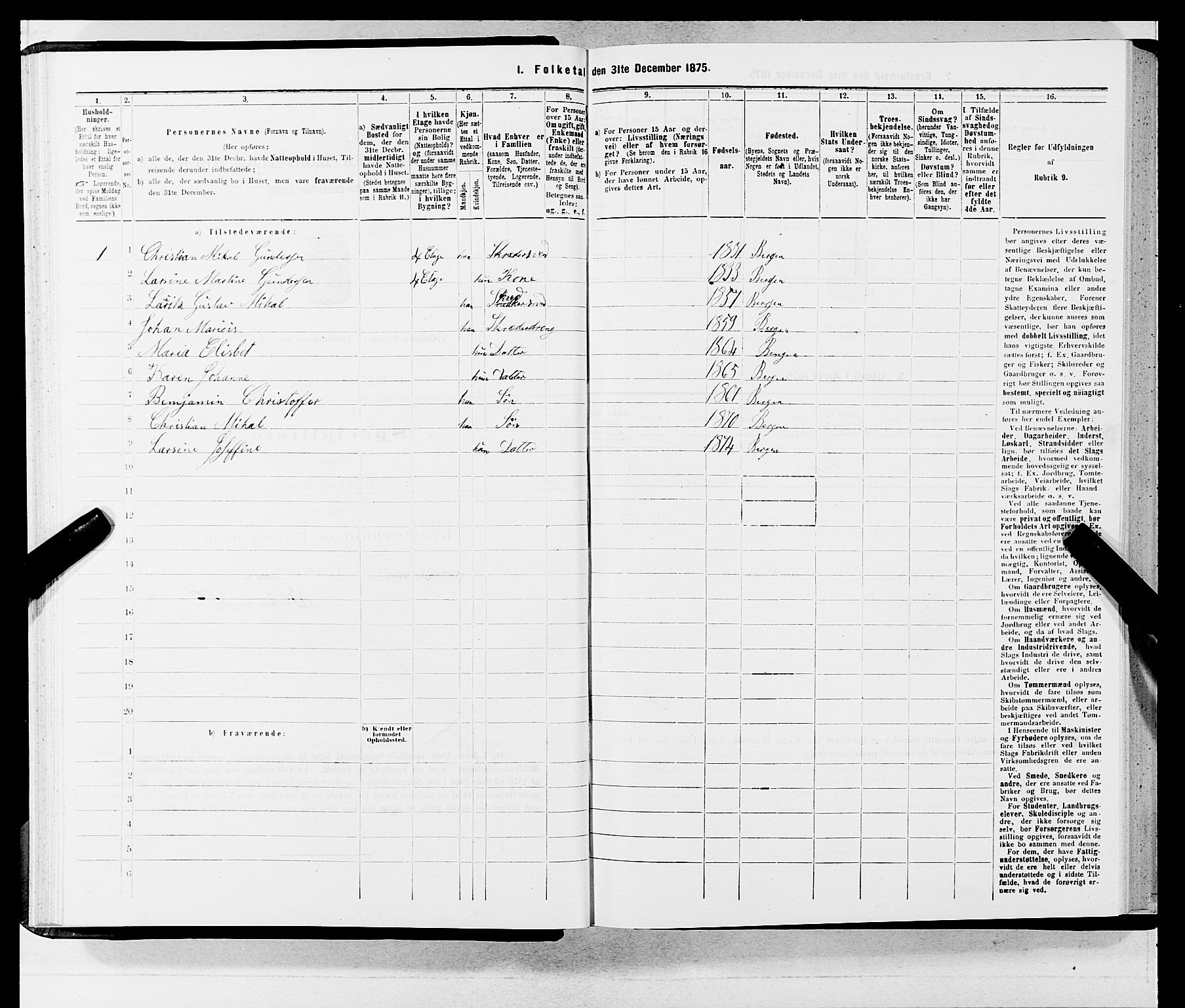 SAB, 1875 census for 1301 Bergen, 1875, p. 3389