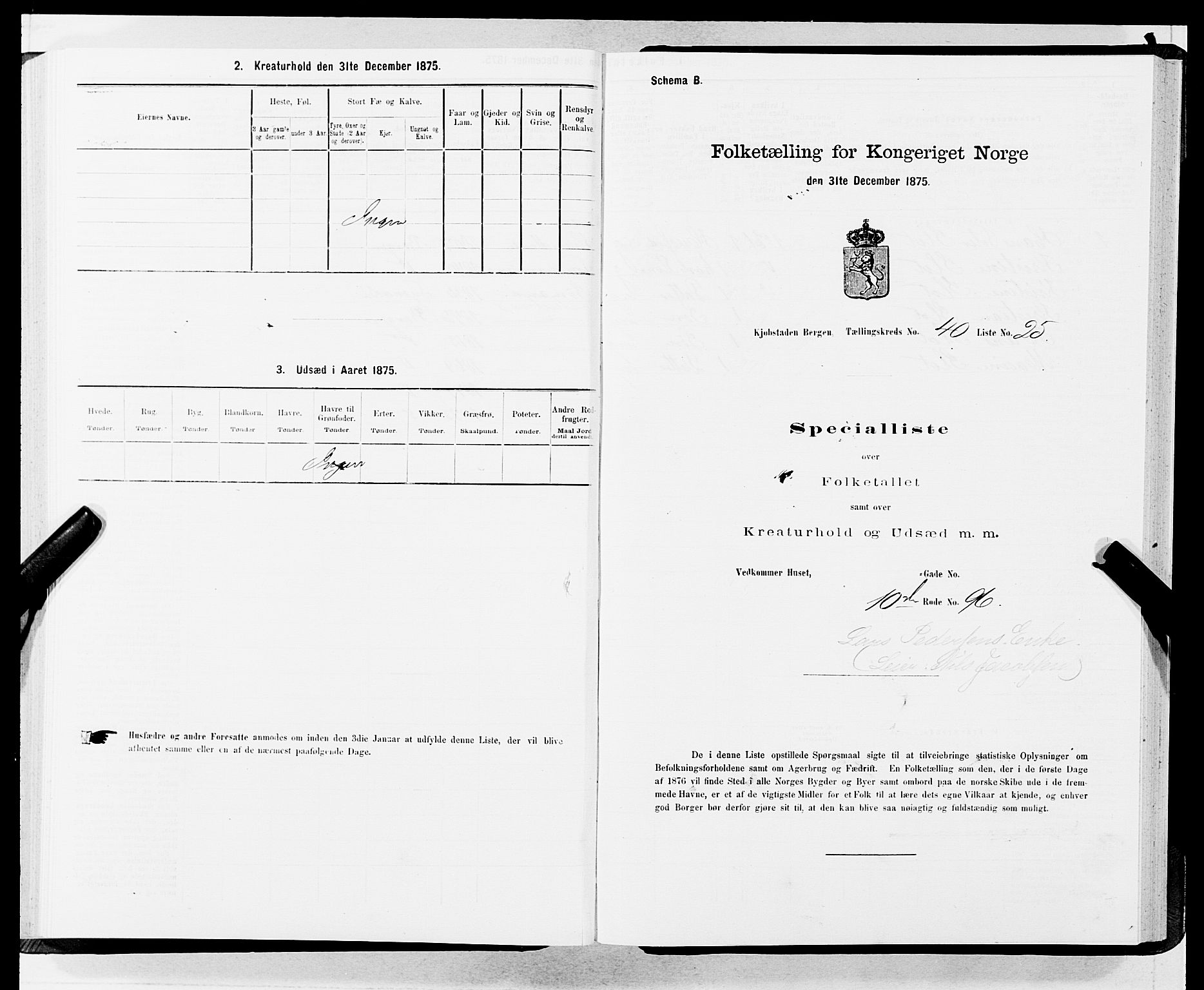 SAB, 1875 census for 1301 Bergen, 1875, p. 2122