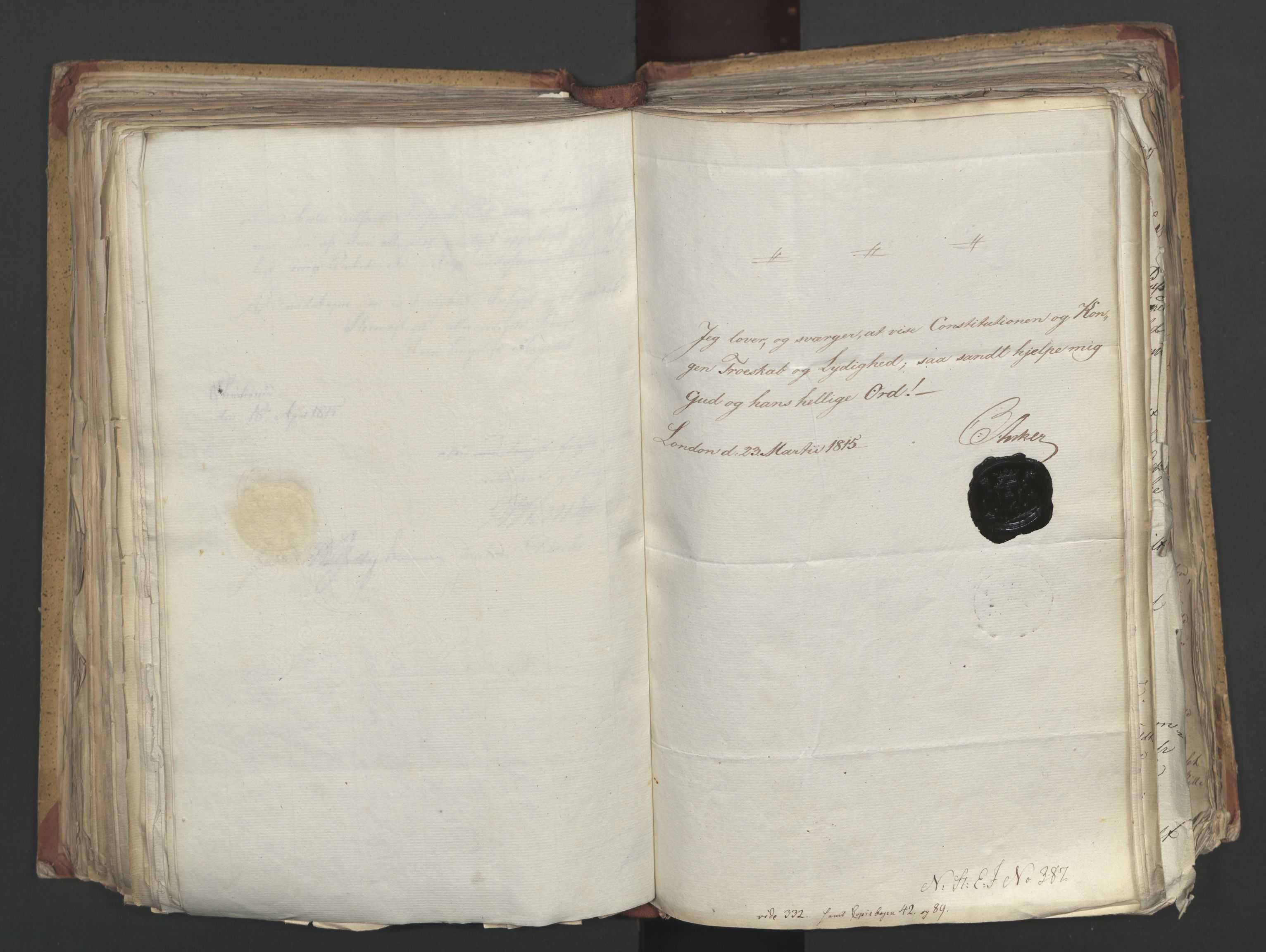 Statsrådsavdelingen i Stockholm, AV/RA-S-1003/D/Da/L0002: Regjeringsinnstillinger nr. 263-518, 1815, p. 273