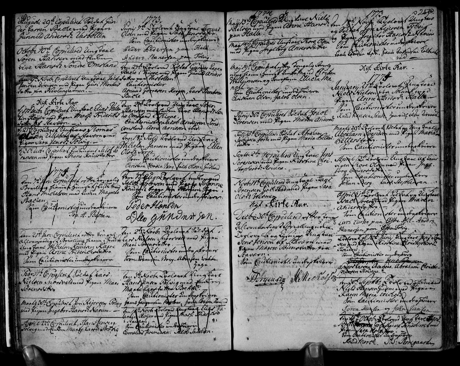 Brunlanes kirkebøker, AV/SAKO-A-342/F/Fa/L0001: Parish register (official) no. I 1, 1766-1801, p. 249-250