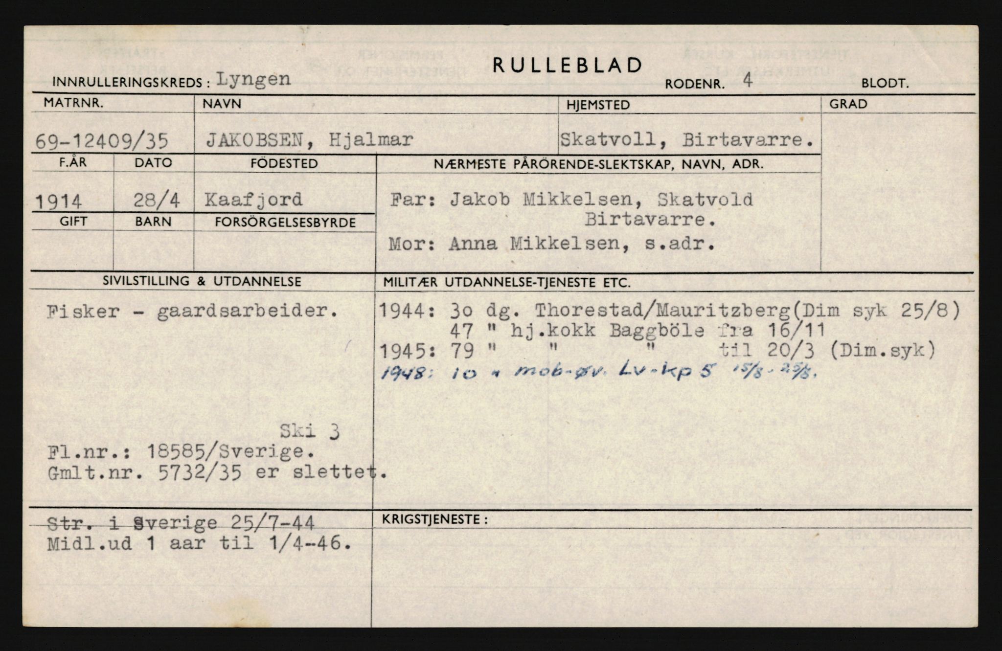 Forsvaret, Troms infanteriregiment nr. 16, AV/RA-RAFA-3146/P/Pa/L0019: Rulleblad for regimentets menige mannskaper, årsklasse 1935, 1935, p. 515