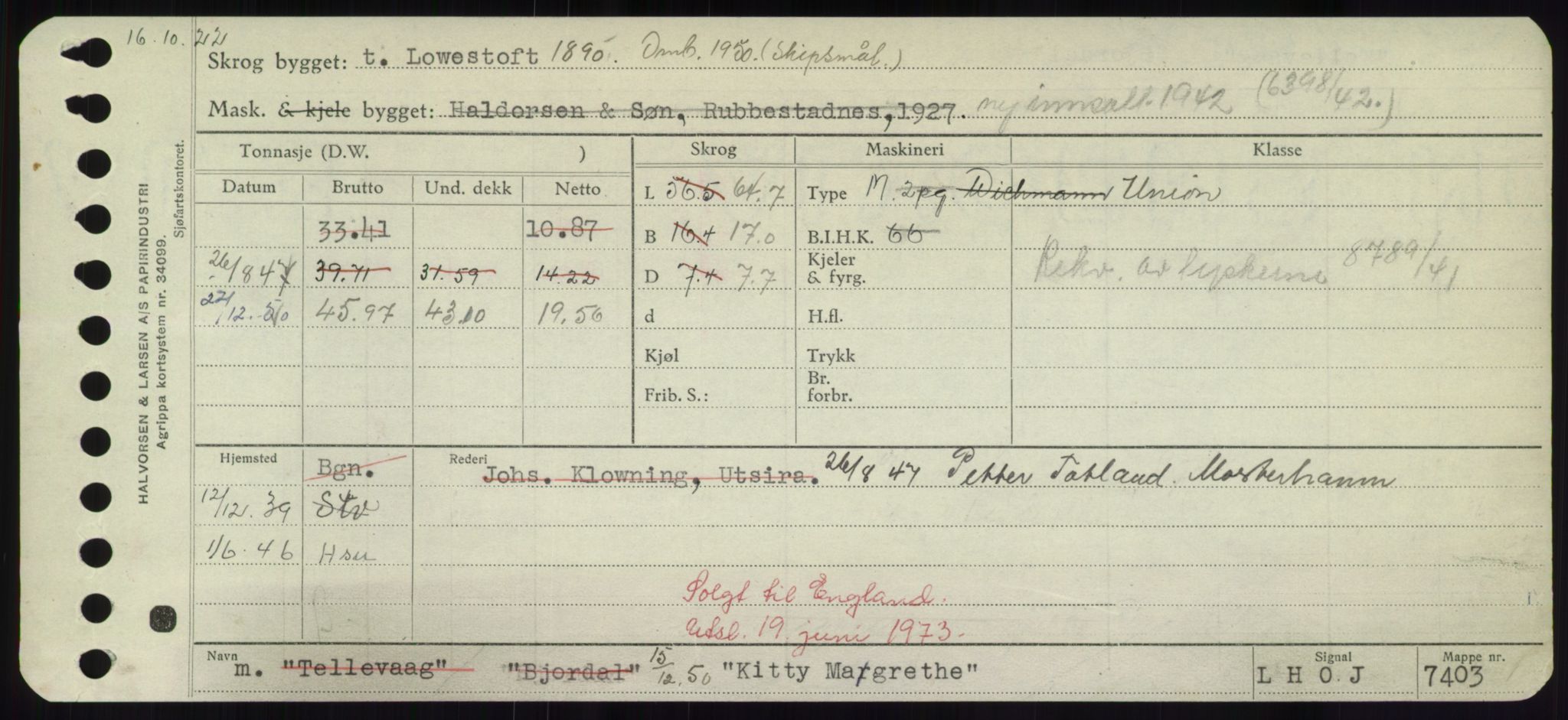 Sjøfartsdirektoratet med forløpere, Skipsmålingen, AV/RA-S-1627/H/Hd/L0020: Fartøy, K-Kon, p. 299