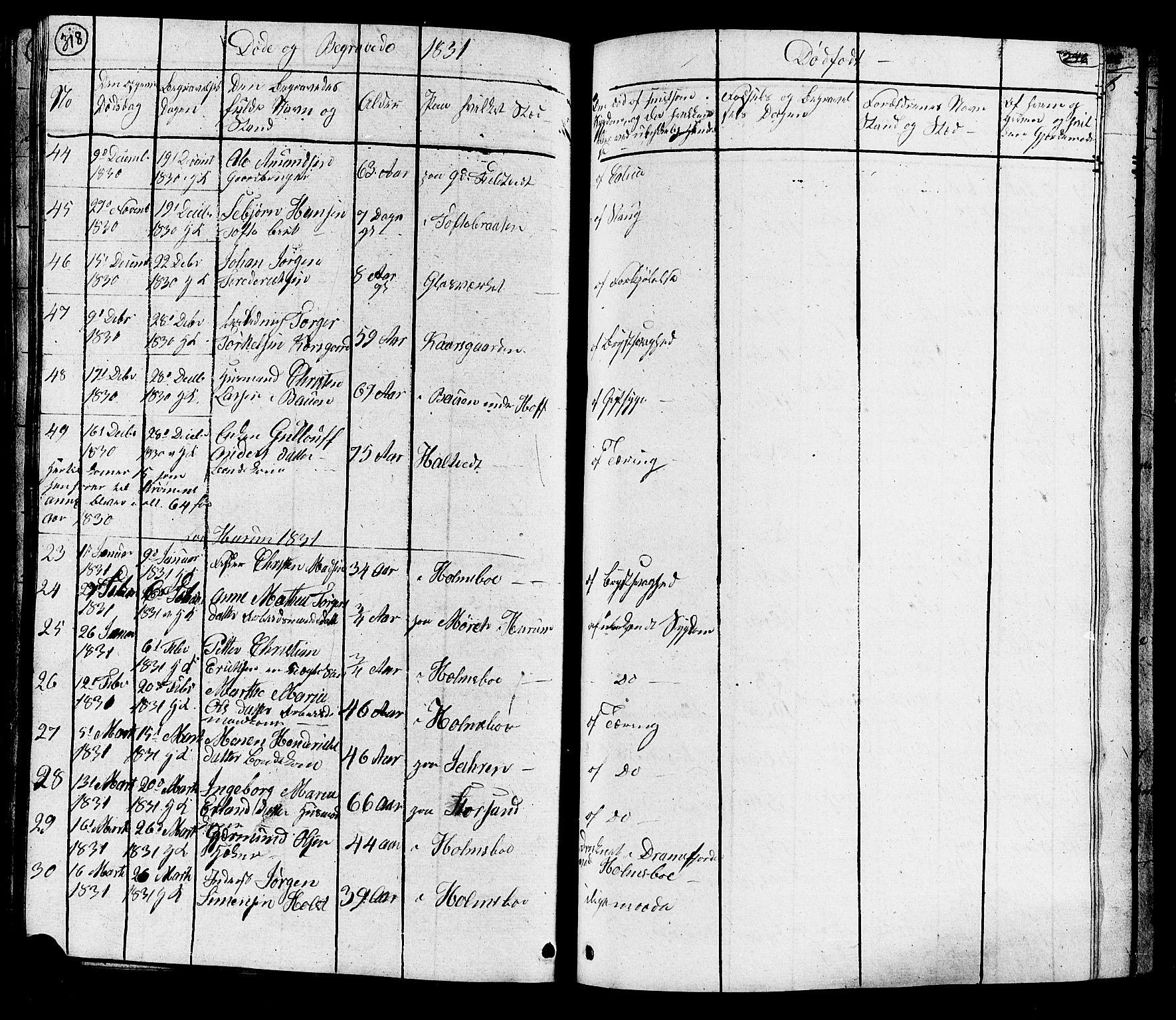 Hurum kirkebøker, AV/SAKO-A-229/G/Ga/L0002: Parish register (copy) no. I 2, 1827-1857, p. 318