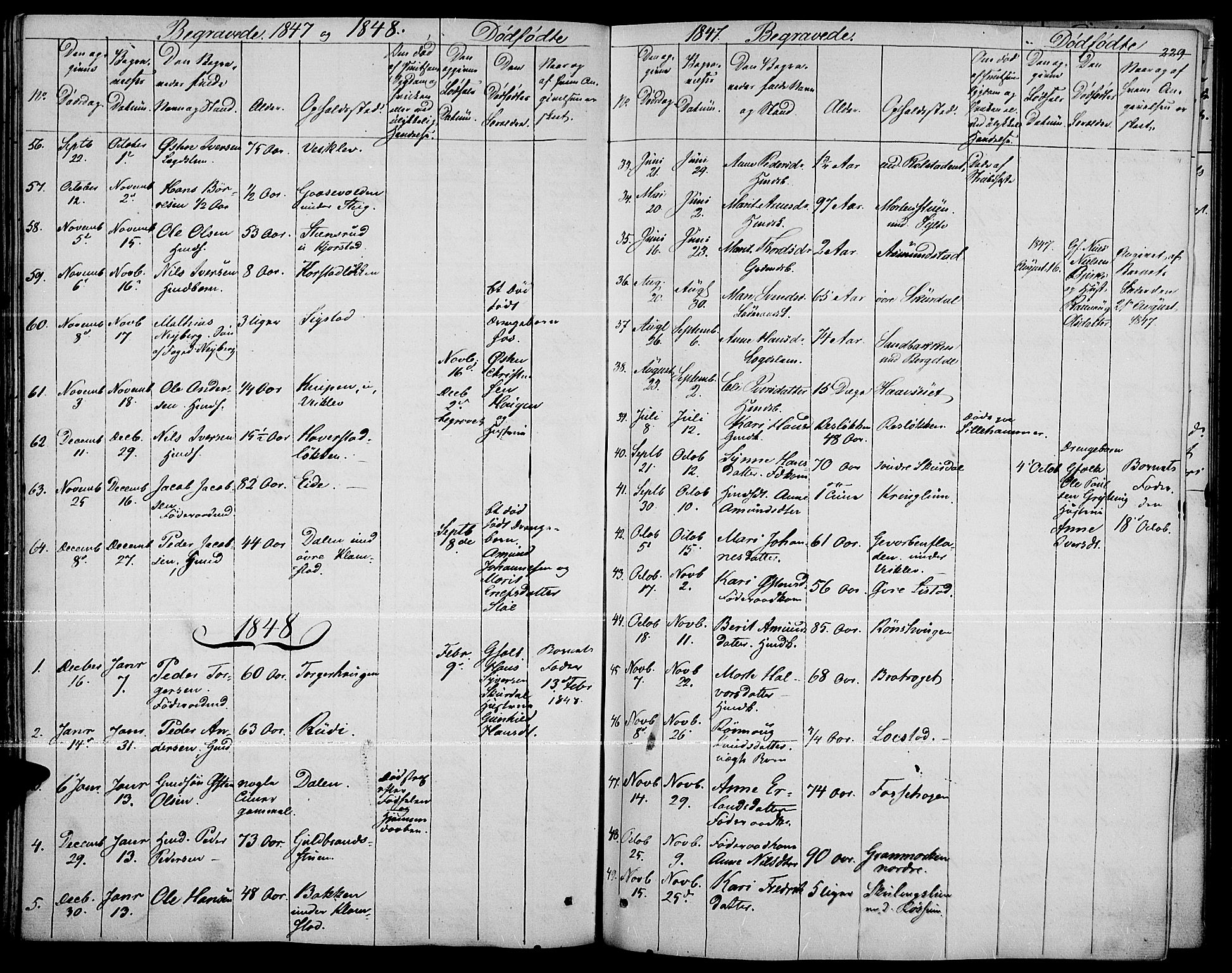 Fron prestekontor, AV/SAH-PREST-078/H/Ha/Haa/L0004: Parish register (official) no. 4, 1839-1848, p. 229