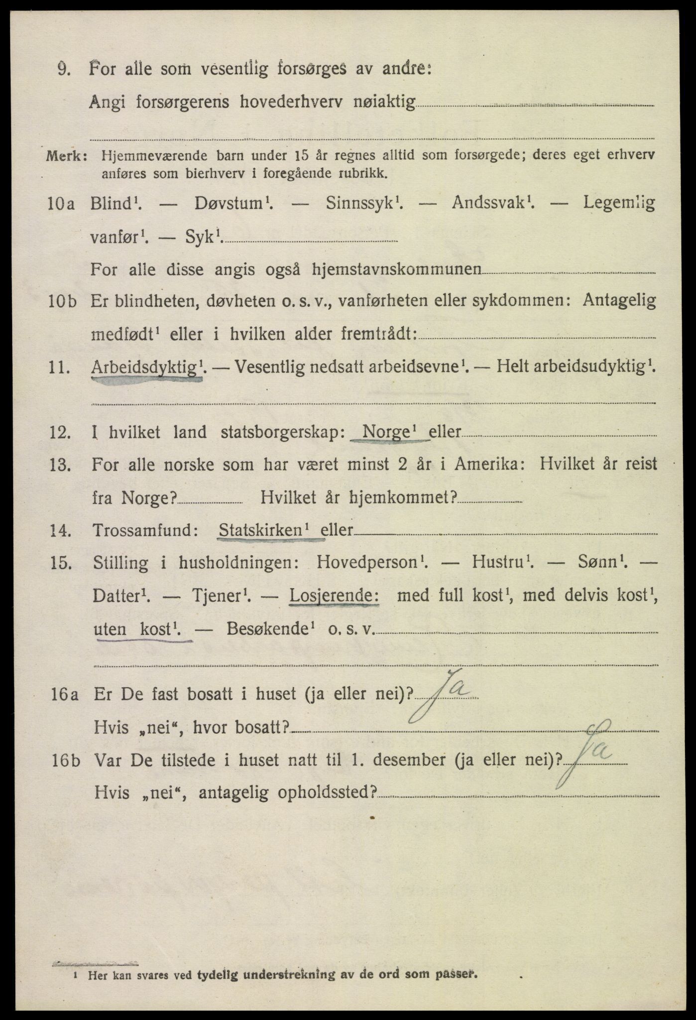 SAK, 1920 census for Evje, 1920, p. 1951