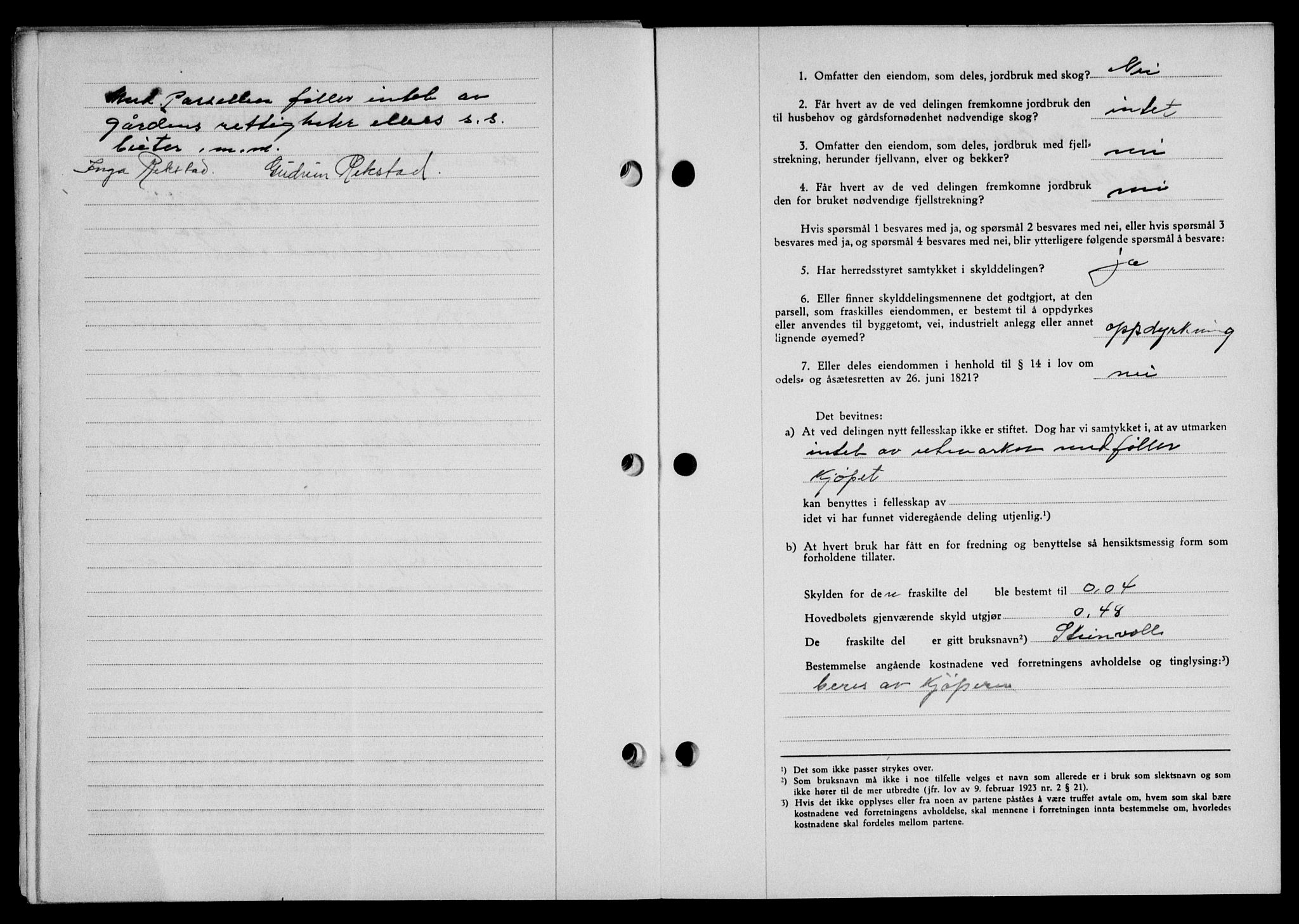 Lofoten sorenskriveri, SAT/A-0017/1/2/2C/L0010a: Mortgage book no. 10a, 1942-1943, Diary no: : 1293/1942