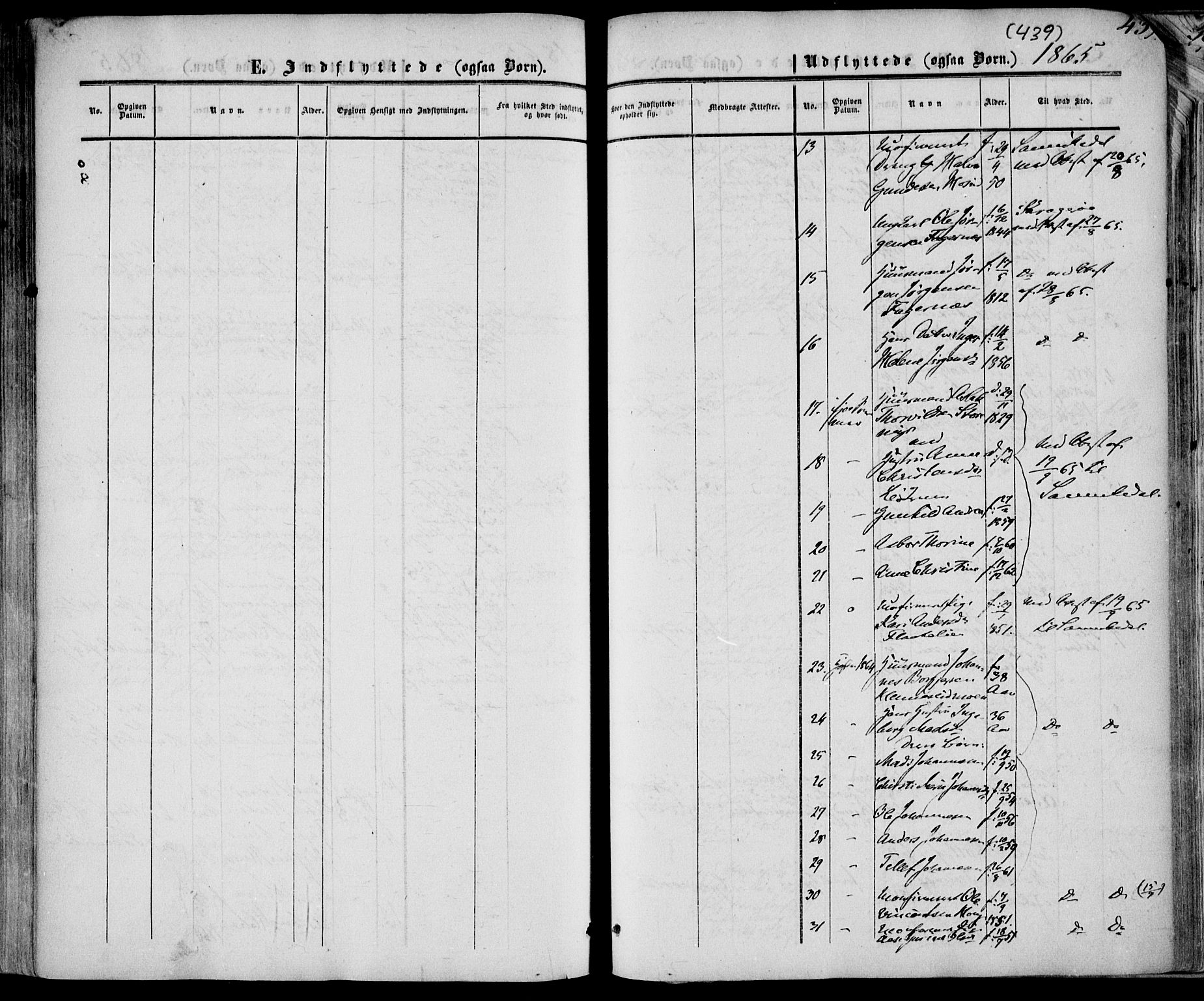 Drangedal kirkebøker, SAKO/A-258/F/Fa/L0008: Parish register (official) no. 8, 1857-1871, p. 439