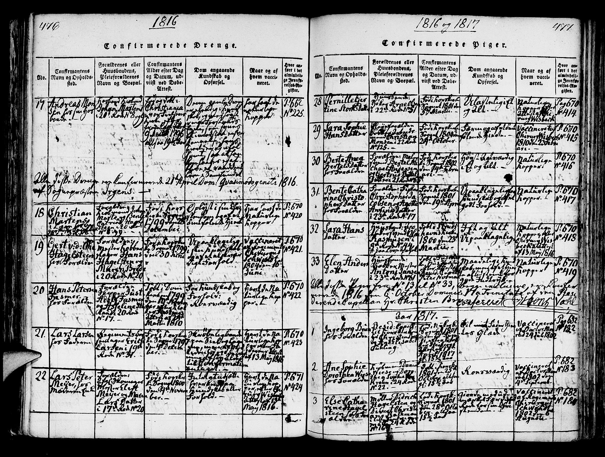 Korskirken sokneprestembete, SAB/A-76101/H/Hab: Parish register (copy) no. A 1b, 1815-1821, p. 476-477